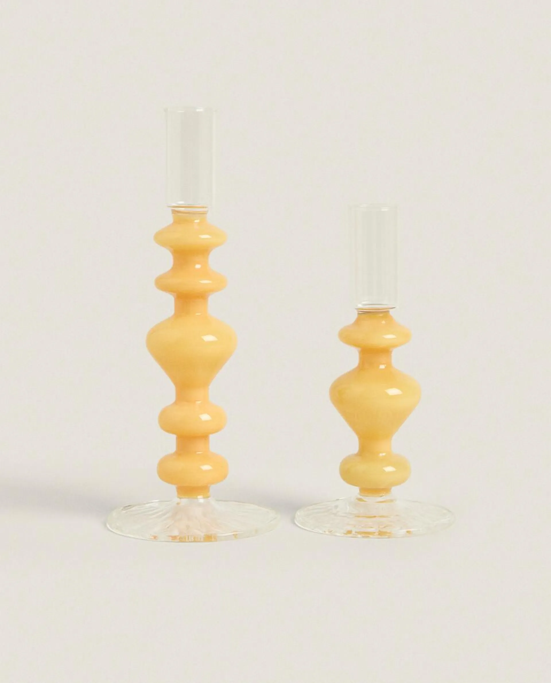 SHAPED GLASS CANDLESTICK