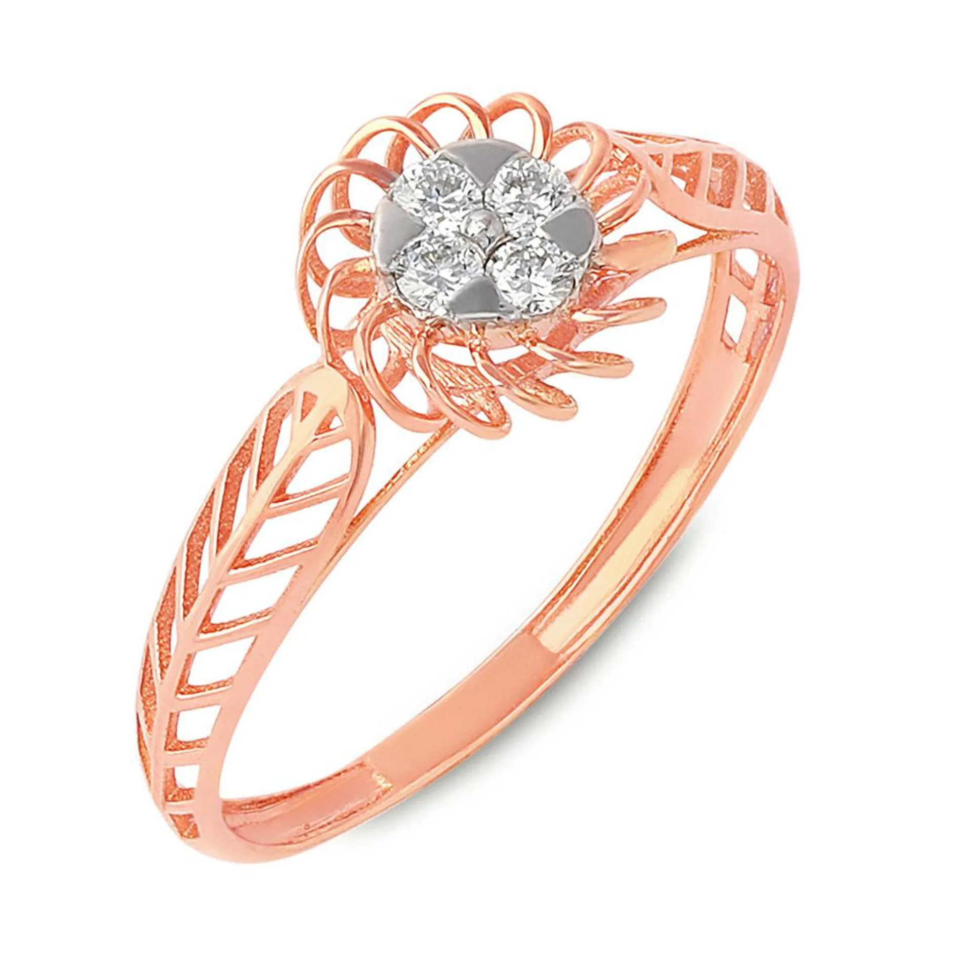 Delicate Leafy Twists Diamond Ring