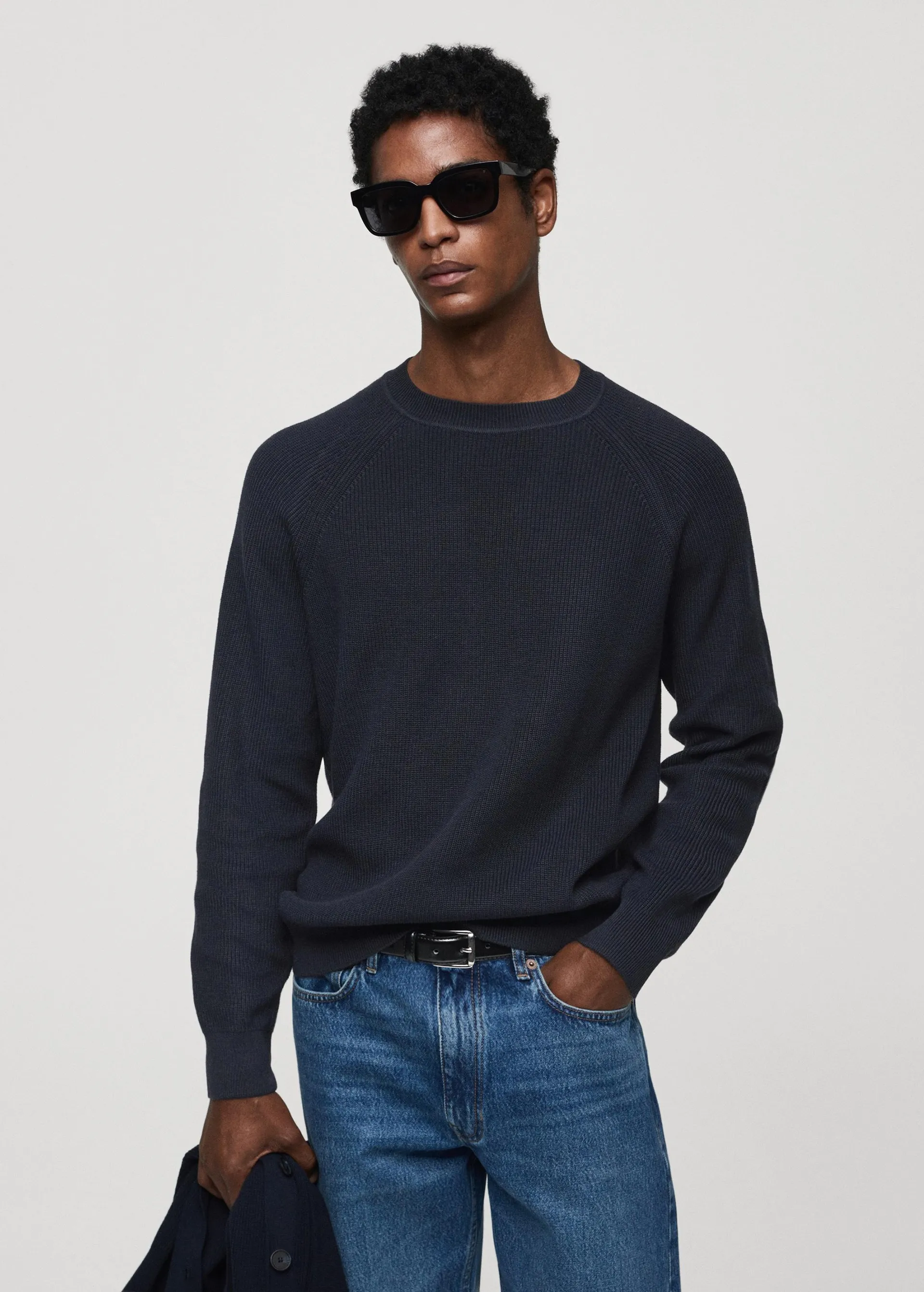 Ribbed round-neck sweater