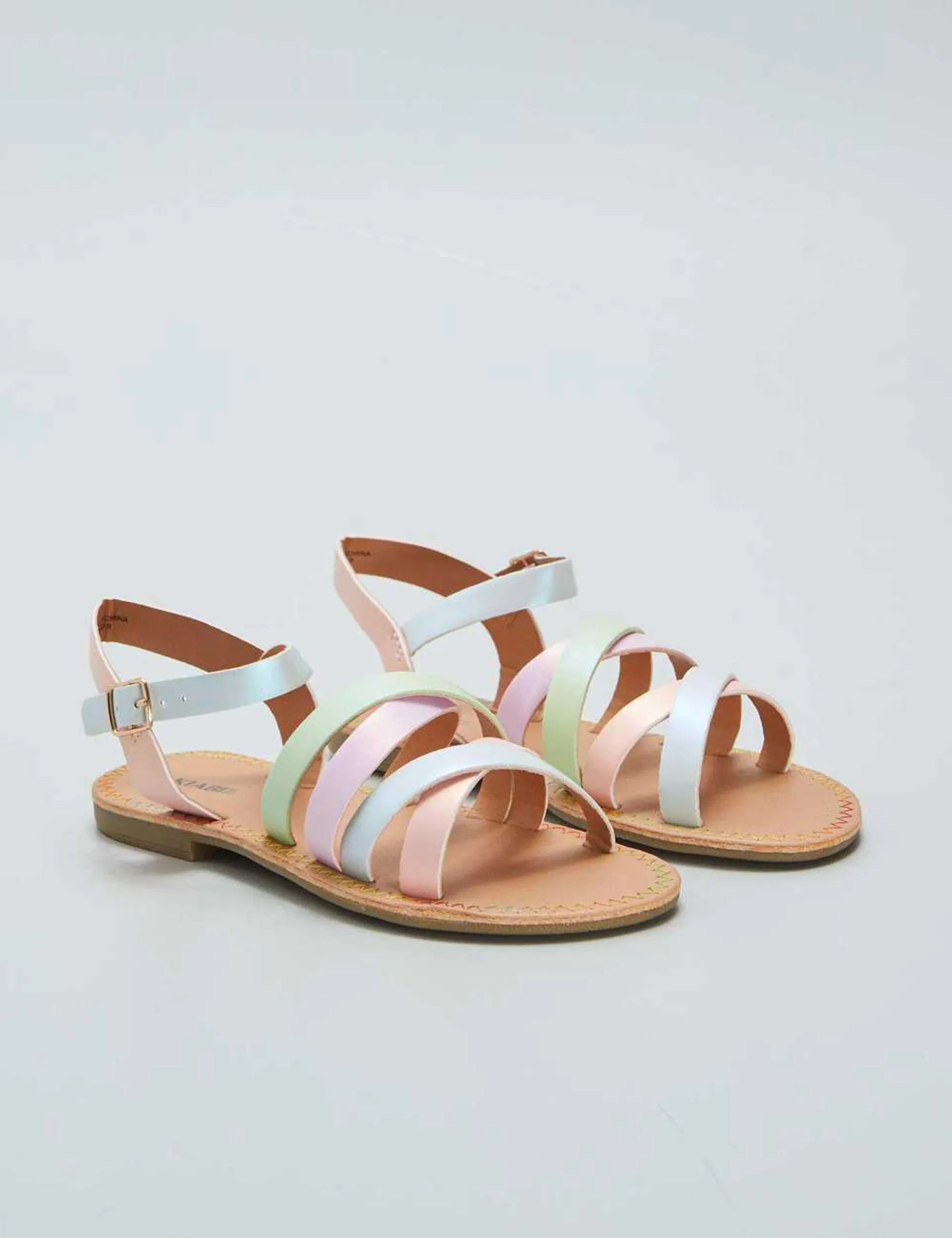 Sandals with multicoloured straps