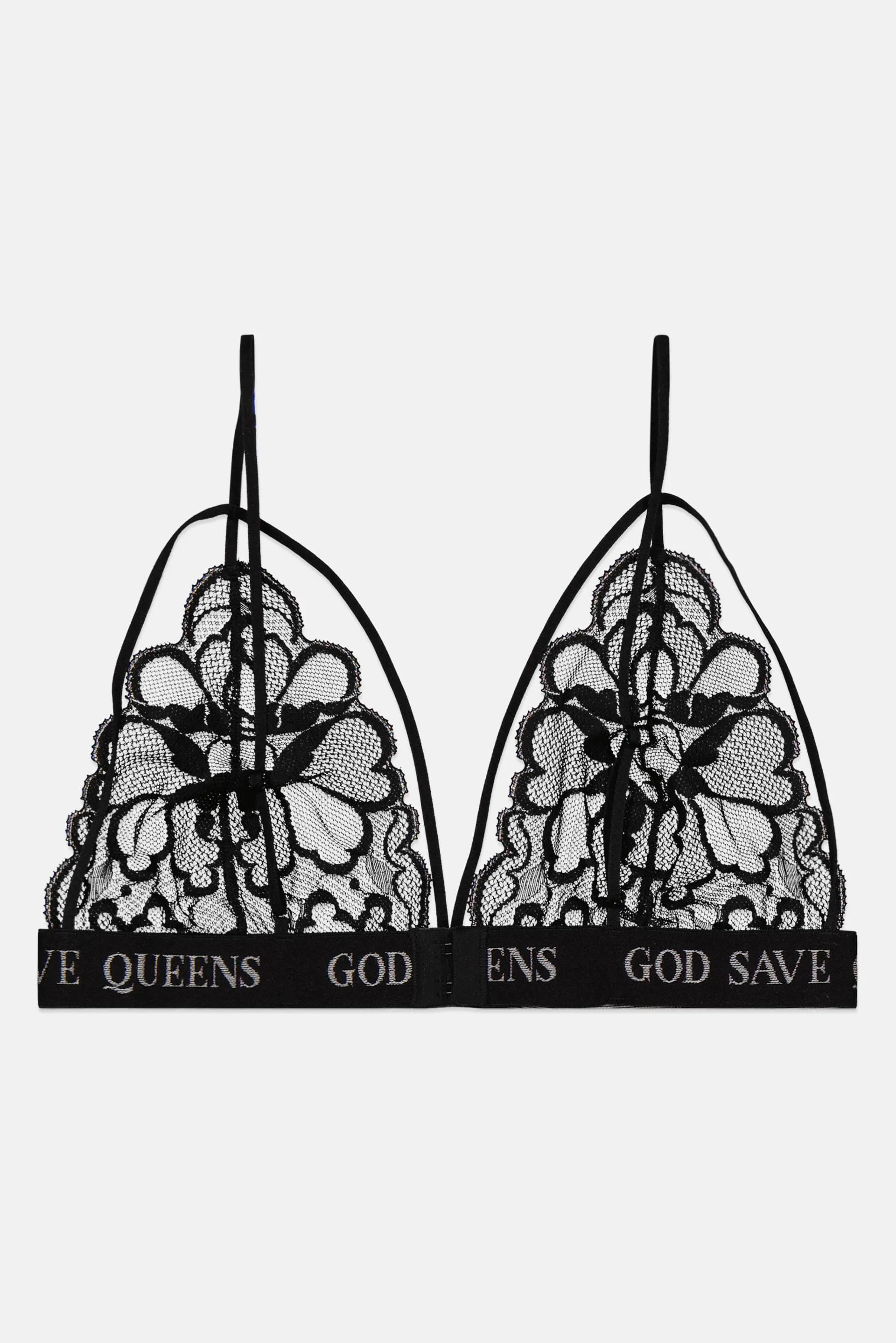 Women Non Padded Wireless Lace Bra, Black