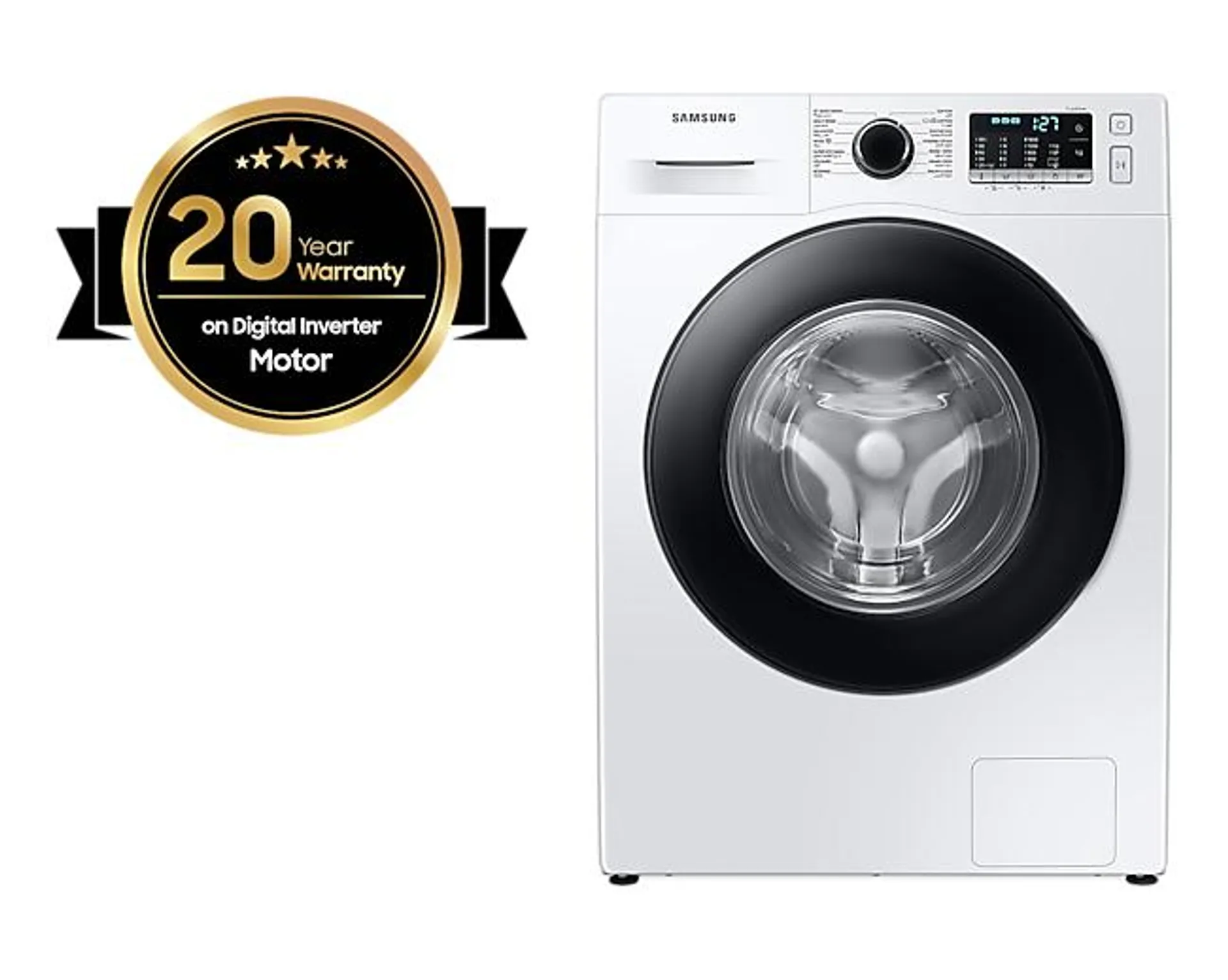 Front Load Washing Machine with Hygiene Steam and Eco Bubble™, 9KG, White - WW90TA046AE/GU