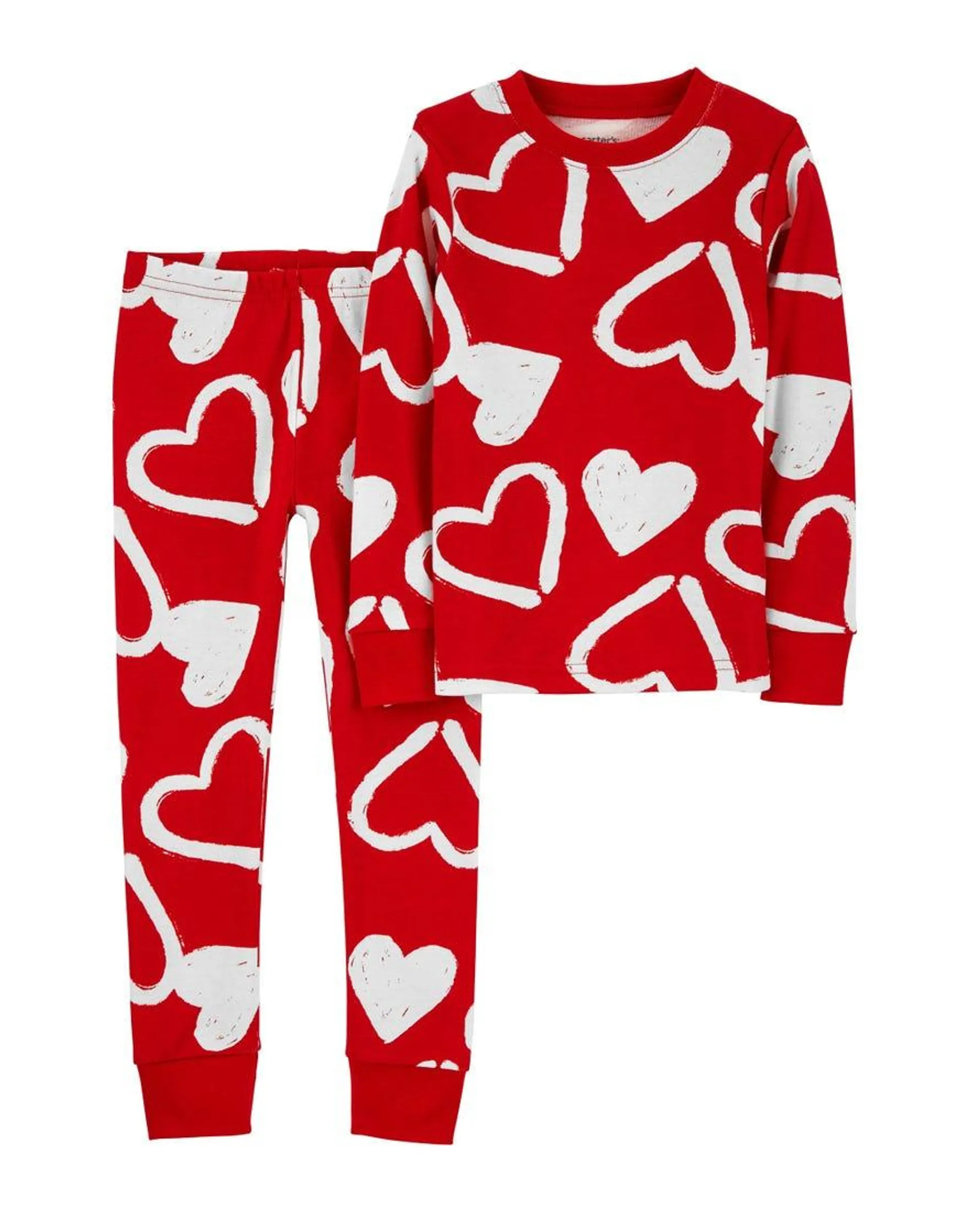 2-Piece Valentine's Day Hearts 100% Snug Fit Cotton Pajamas