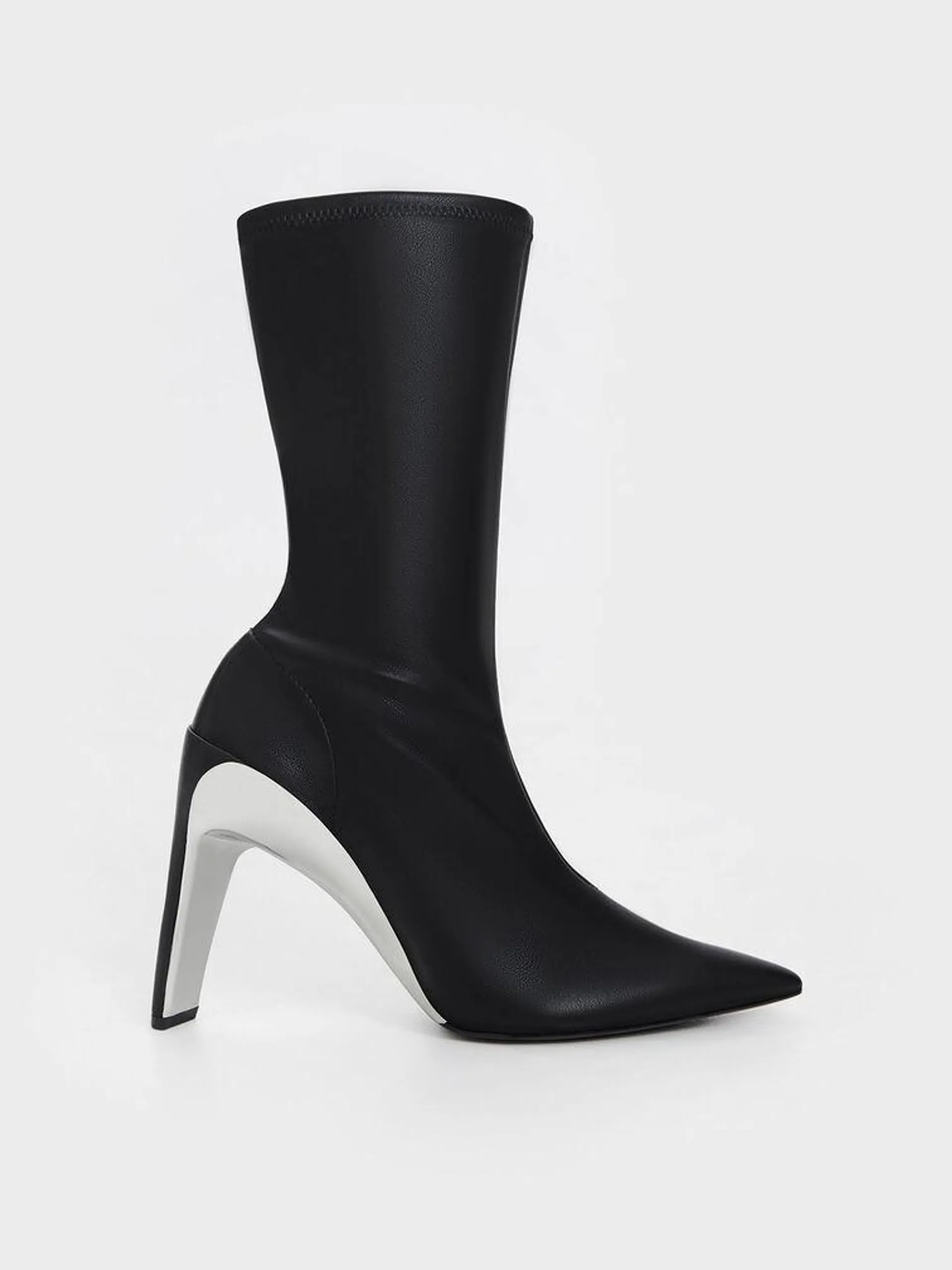 Devon Metallic Blade-Heel Ankle Boots