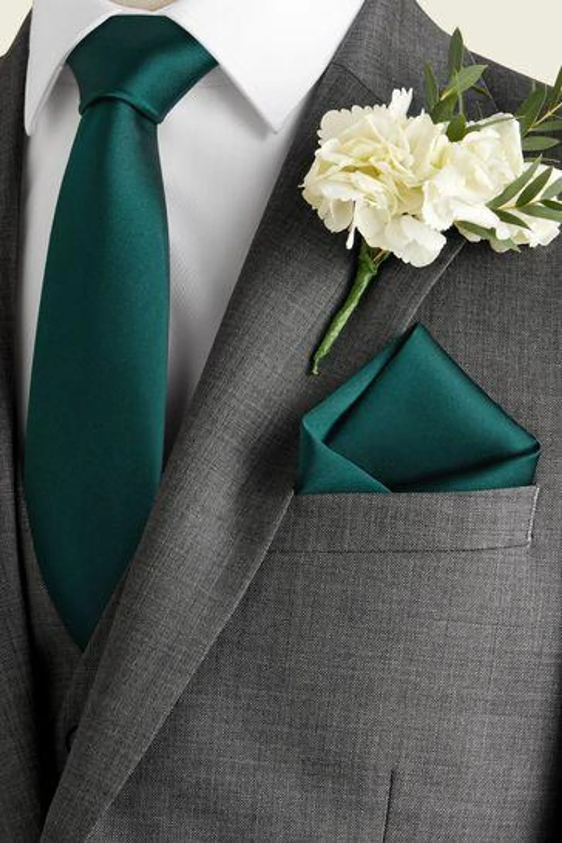 Silk Wedding Tie And Pocket Square Set