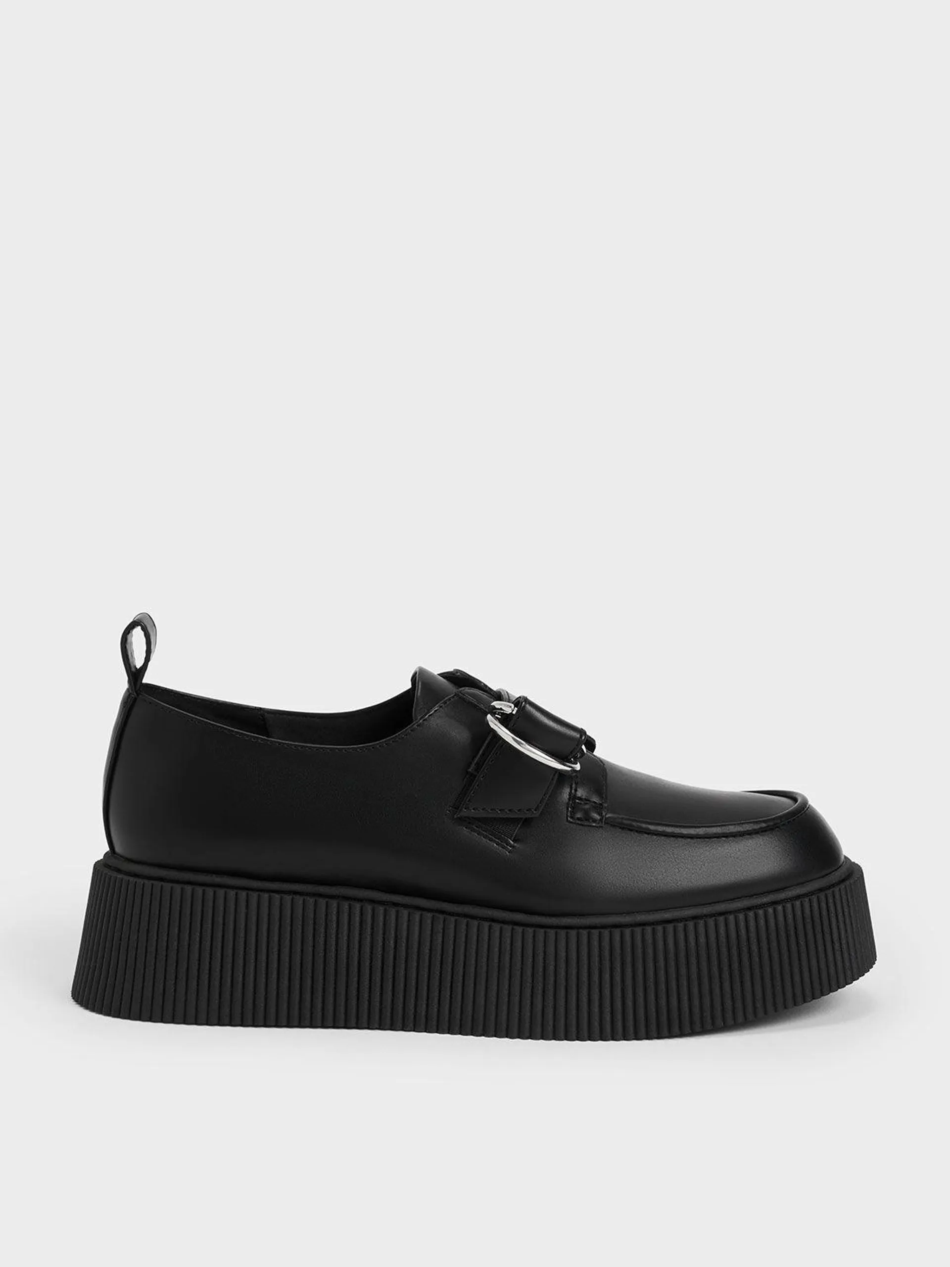 Cordova Buckled Platform Loafers - Black