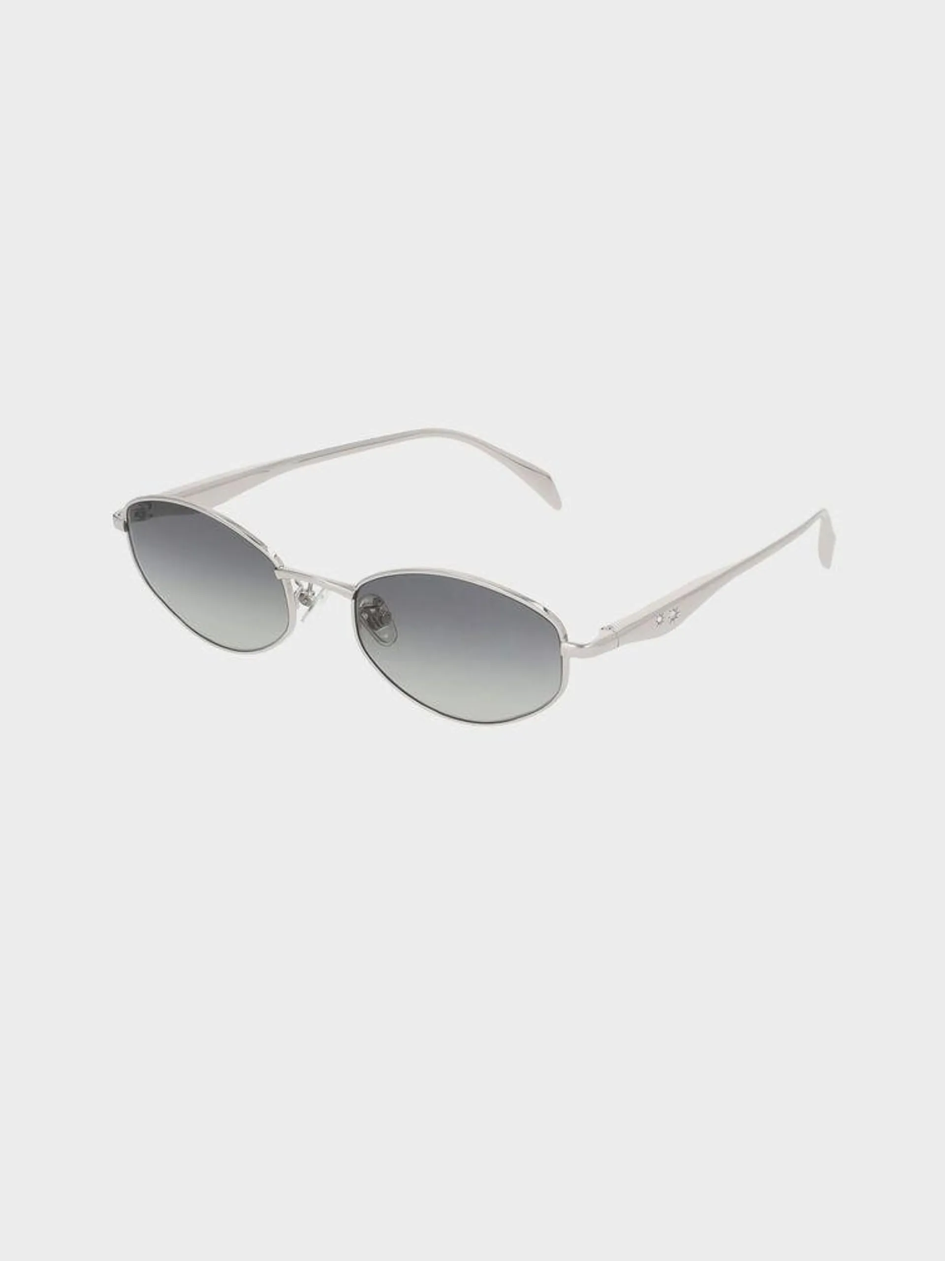 Crystal-Accent Oval Sunglasses