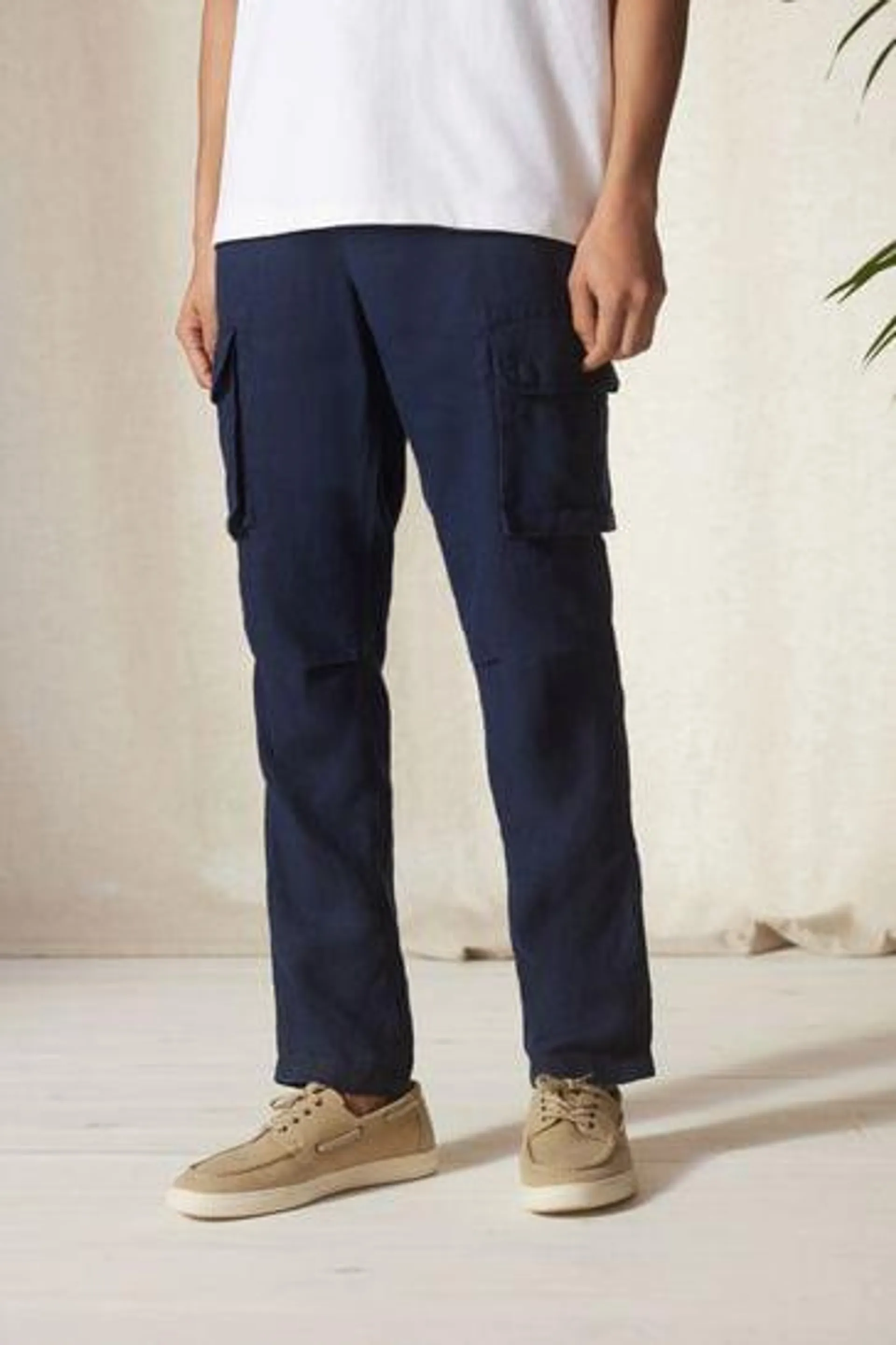 100% Linen Cargo Trousers