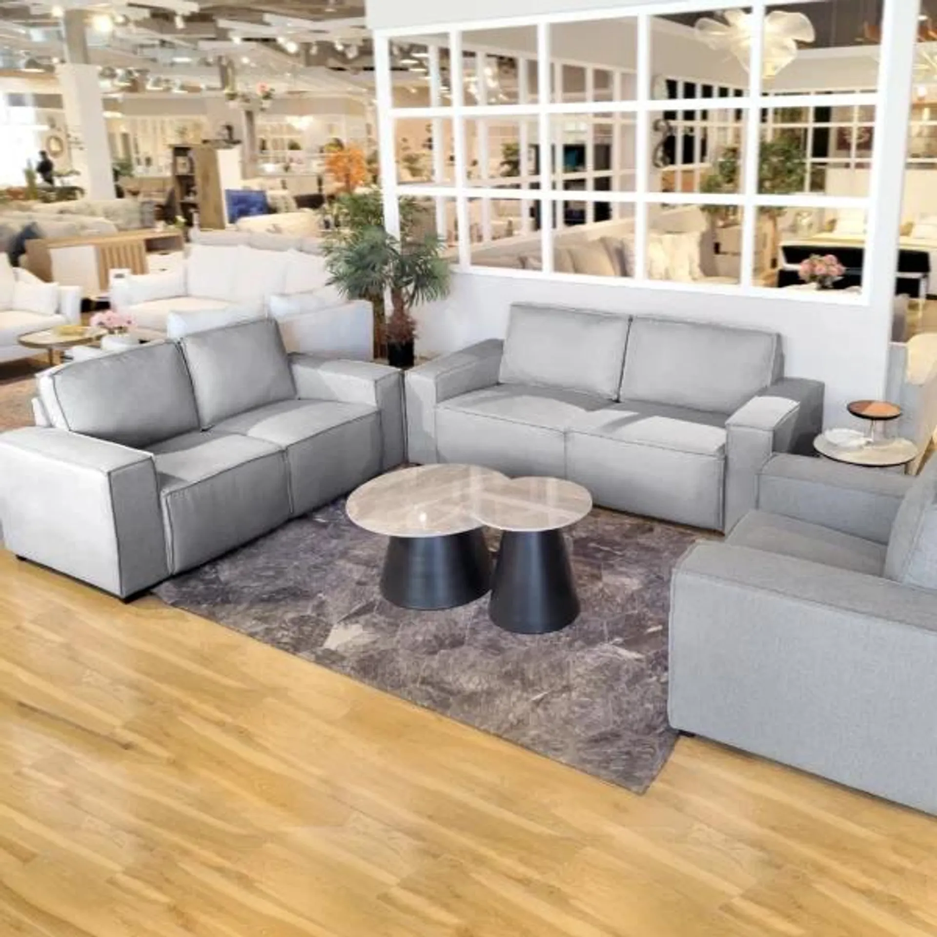 Zech Sofa Set (3+2) – Light Grey