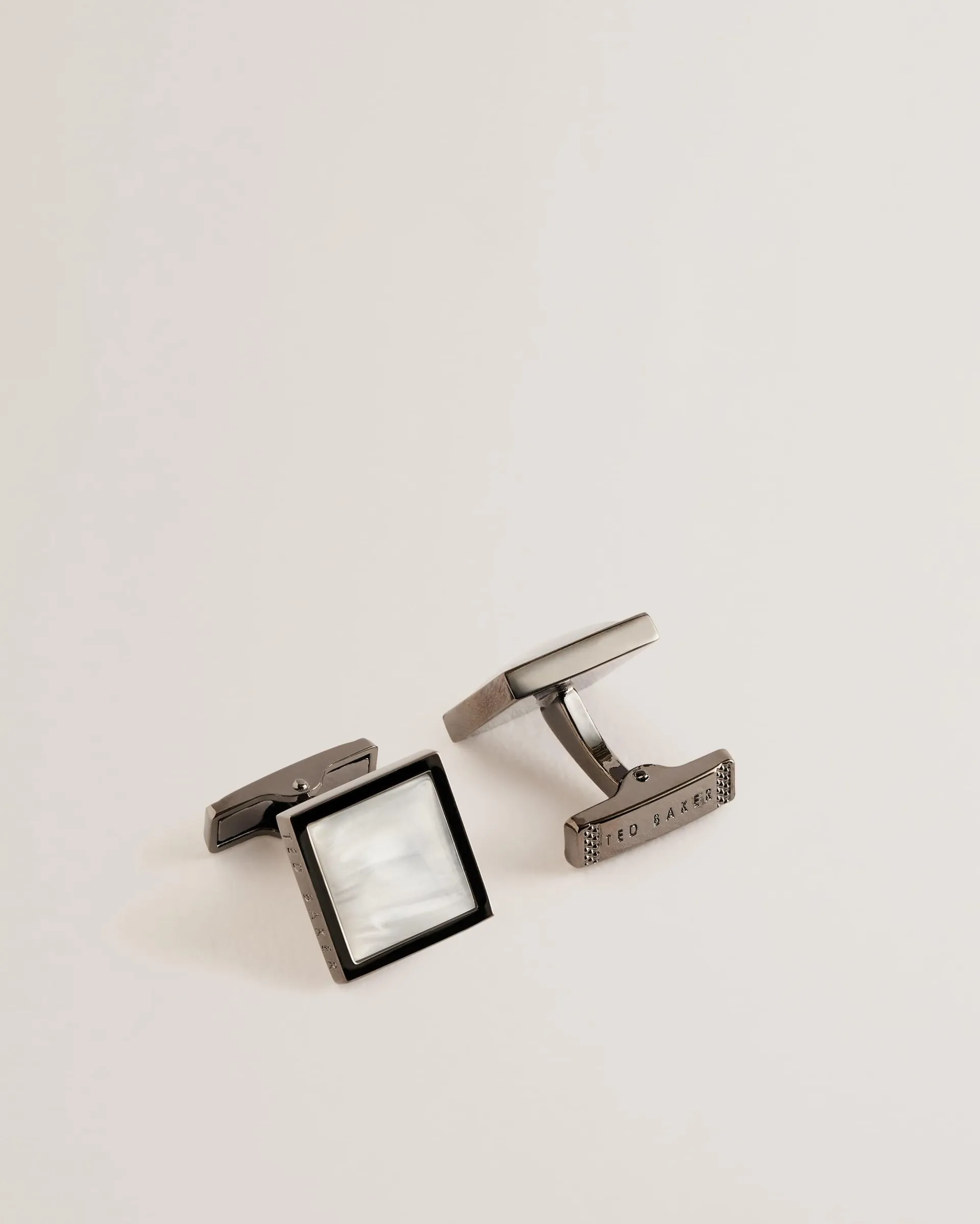 Perlie Semi Precious Stone Cufflinks Gunmetal