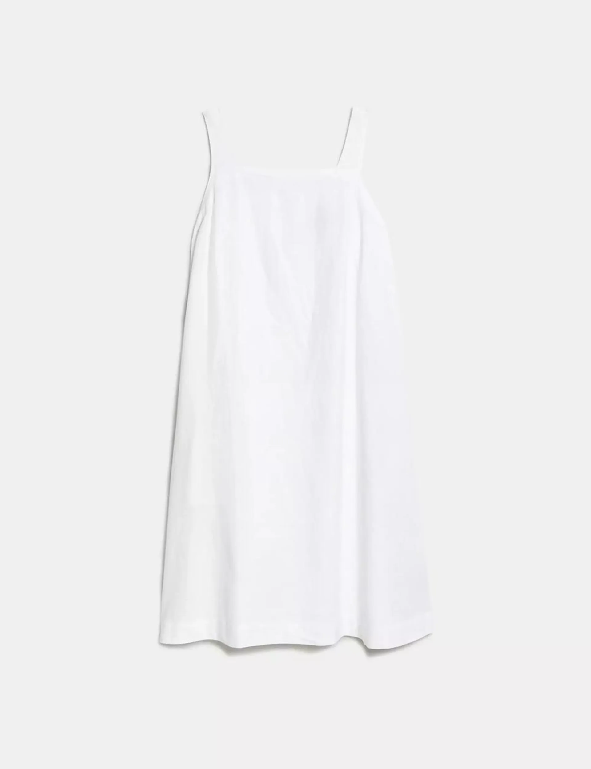 Linen Rich Square Neck Mini Shift Dress