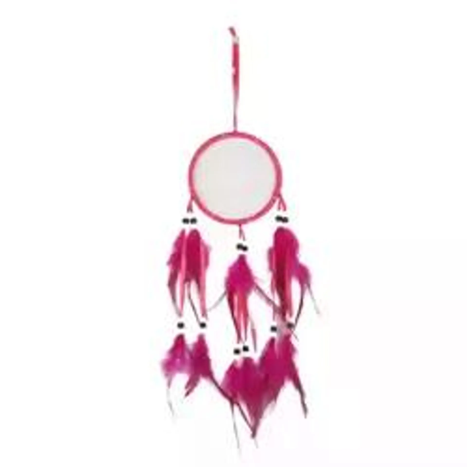Home Decor Handmade Cute Dream Catcher With Feathers And Beads For Positive Energy- Pink