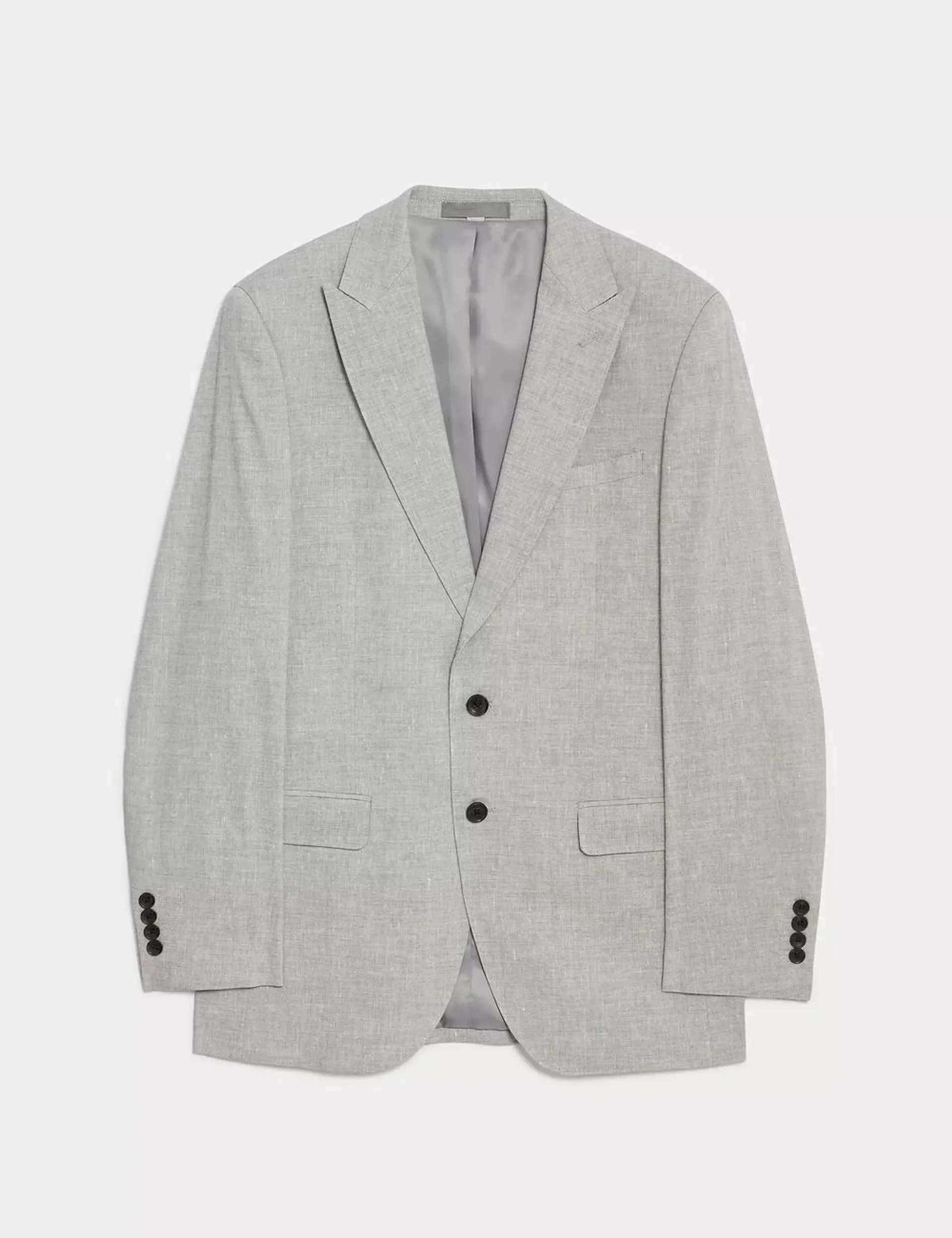 Tailored Fit Linen Rich Suit Jacket