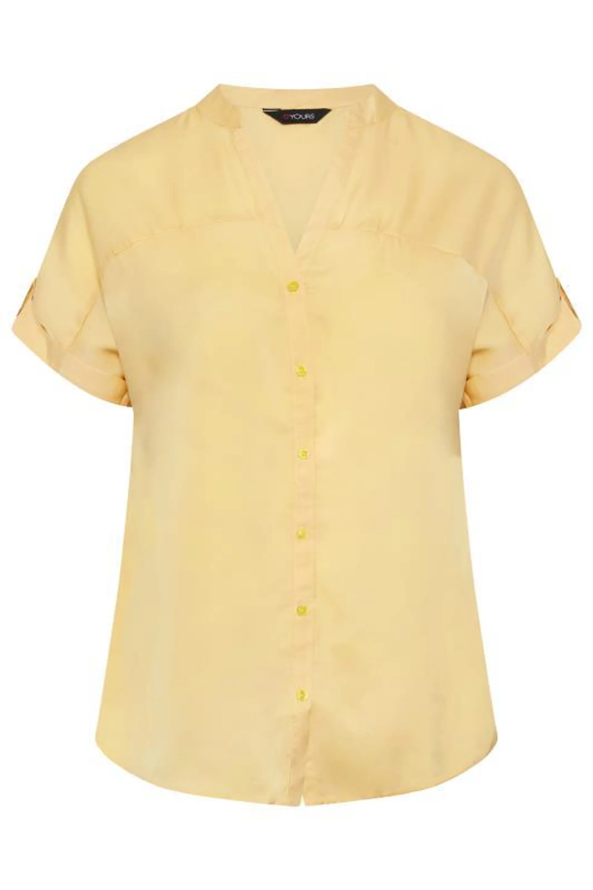 YOURS Curve Yellow Button Through Shirt