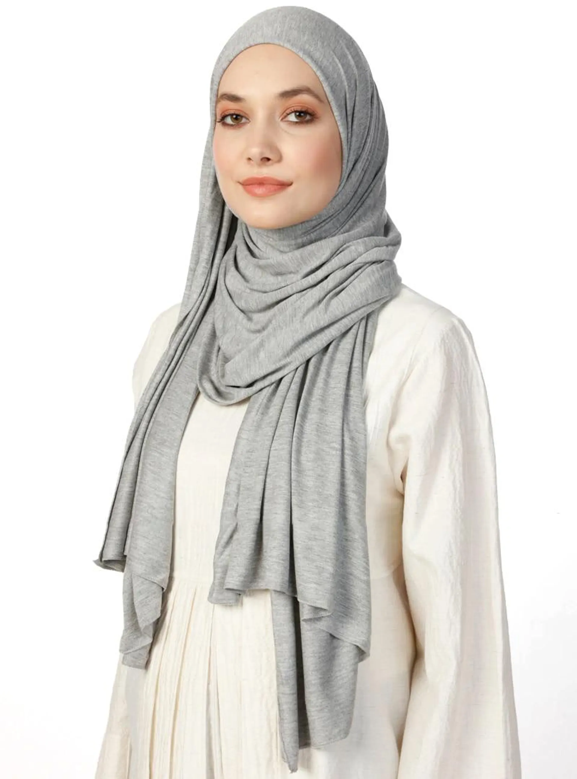 Gray - Plain - Pinless - Shawl