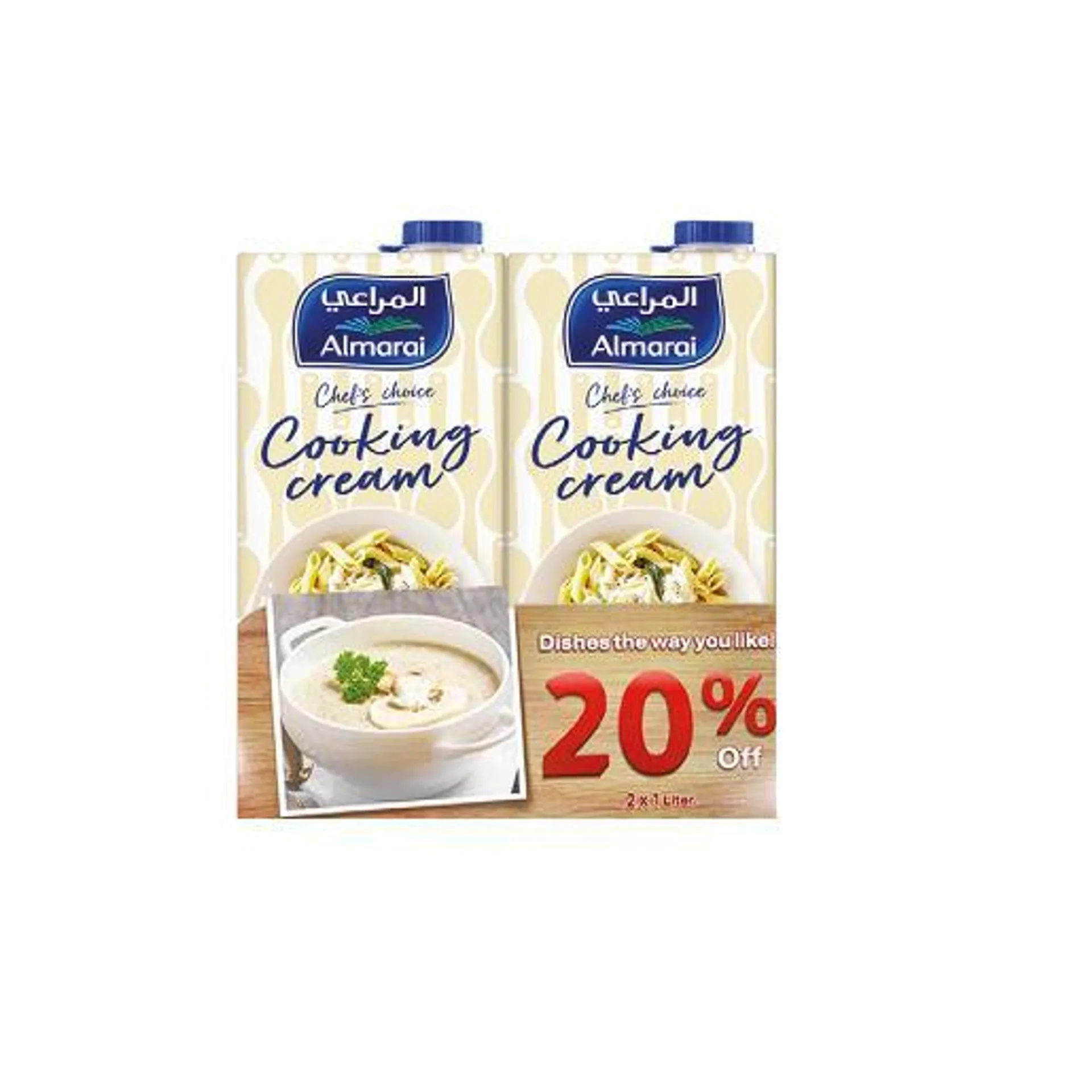 Almarai Cooking Cream 2 x 1Ltr