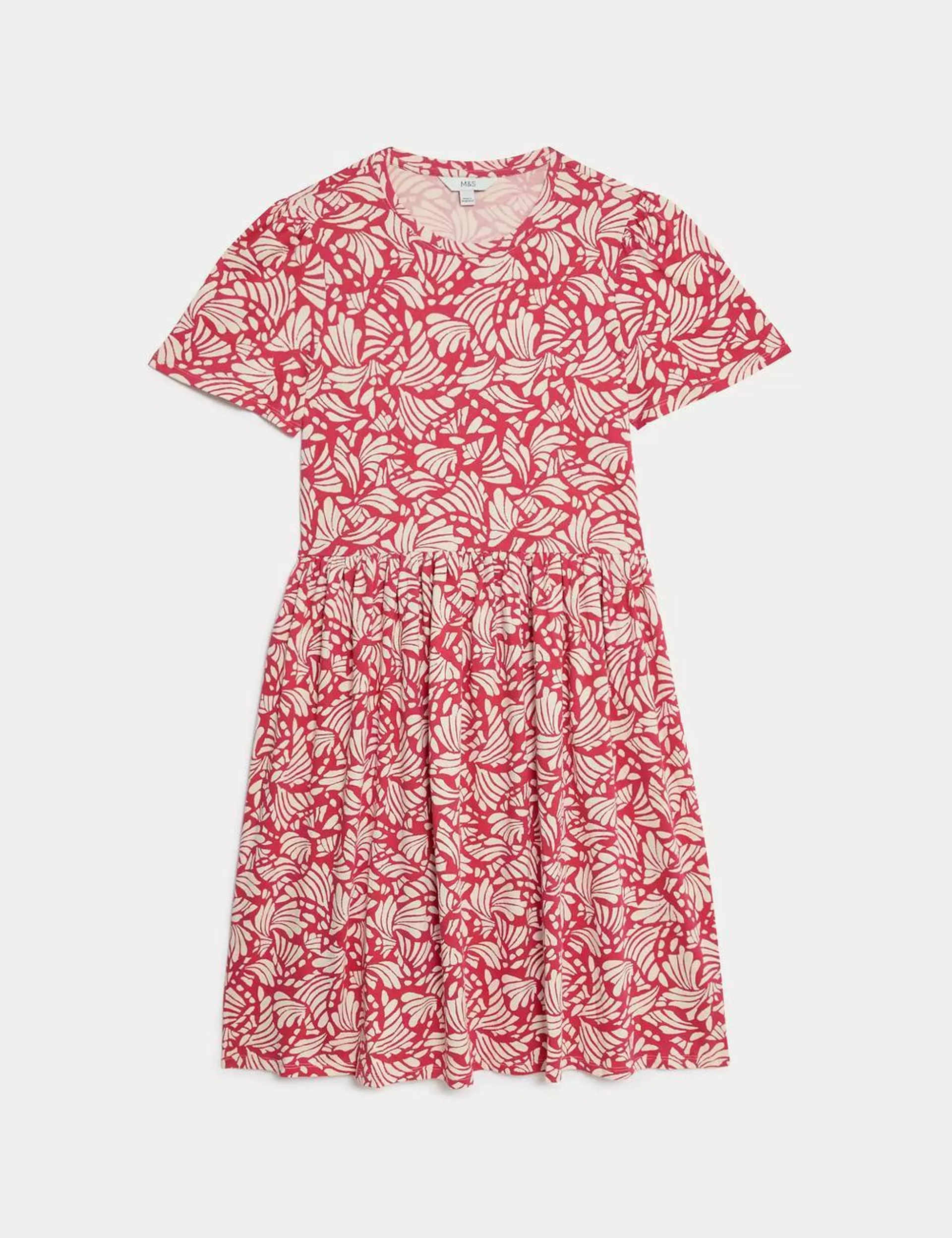 Jersey Knee Length Smock Dress