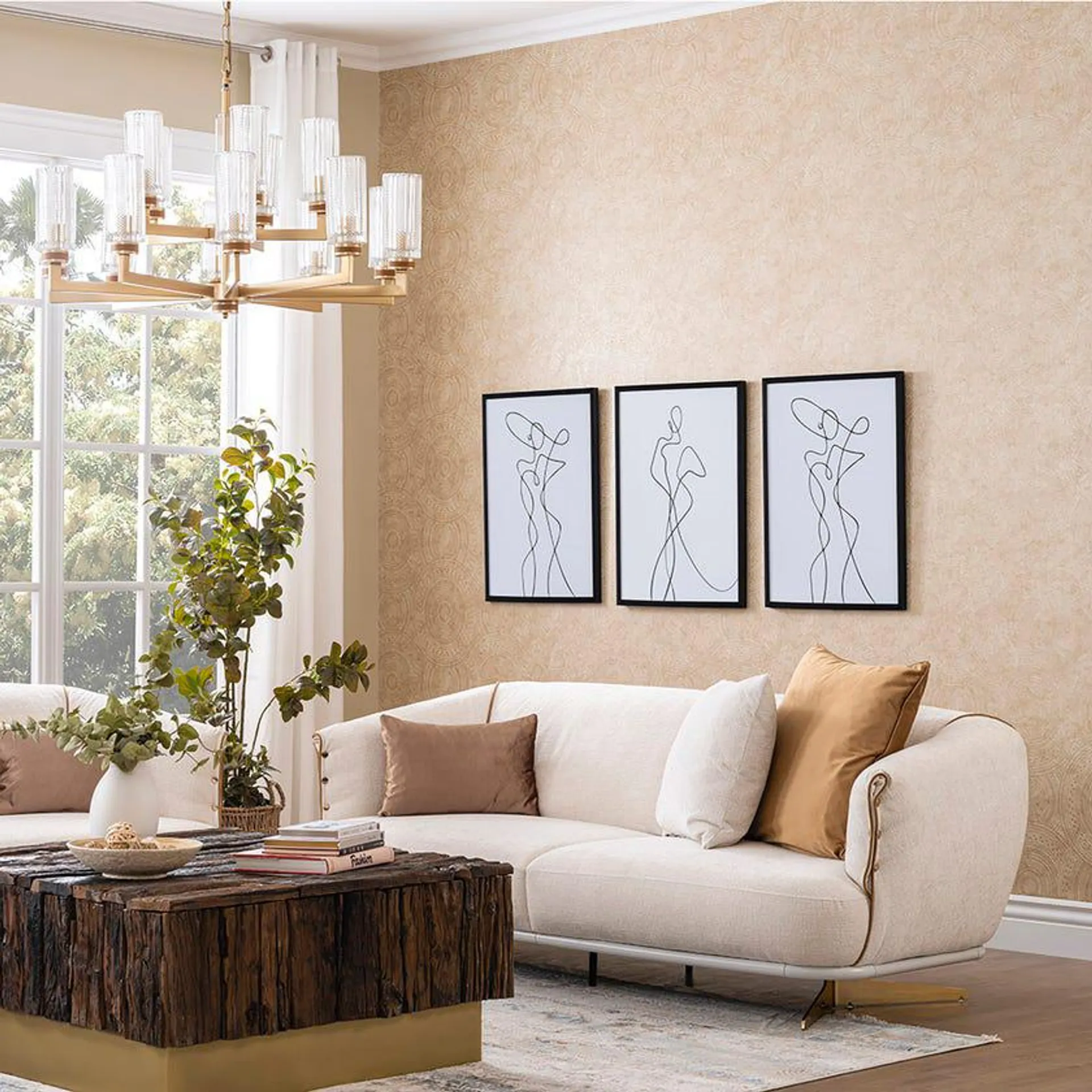 Arizona 4-Seater Sofa, Off White