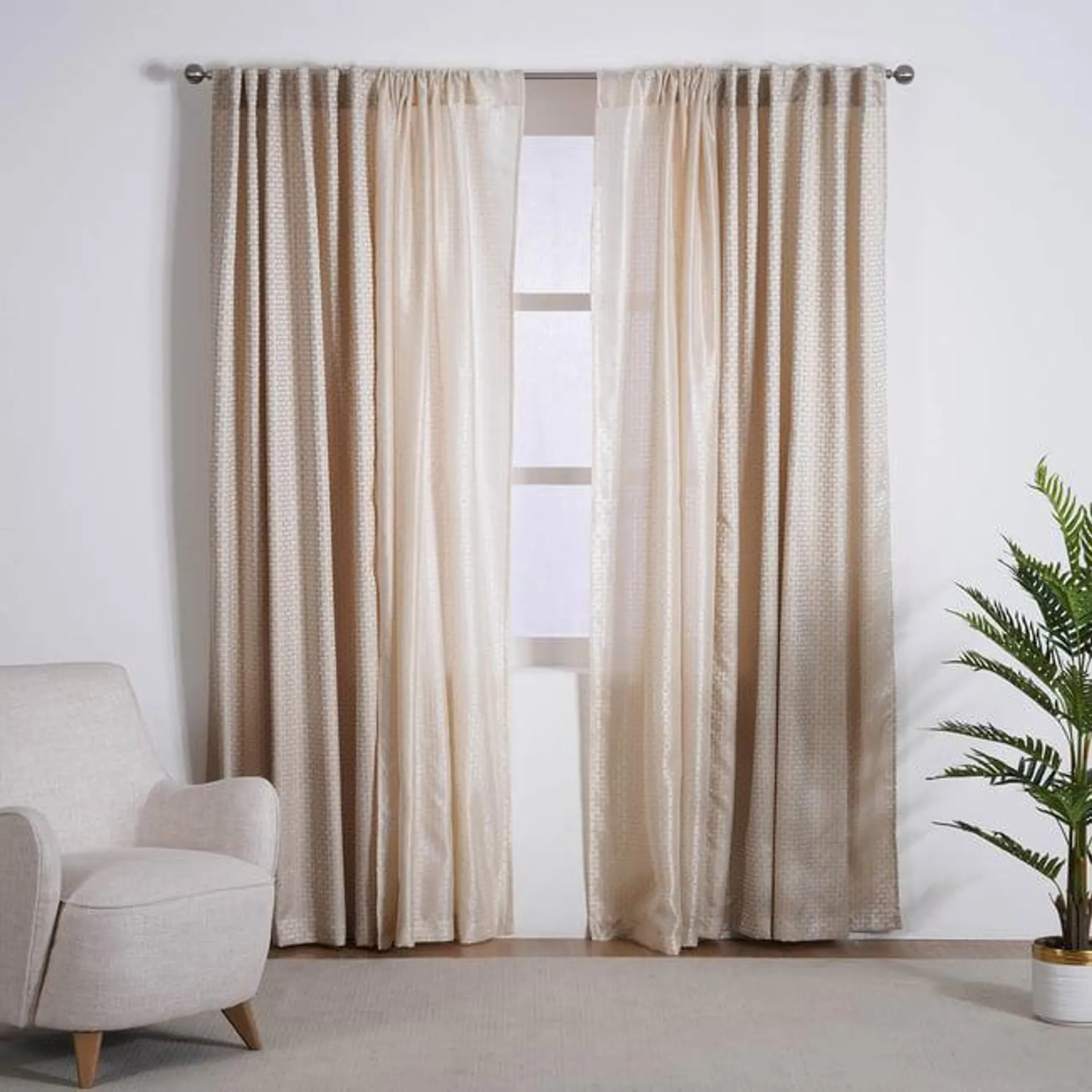 virson 4-piece curtain set 130x240cm - ecru