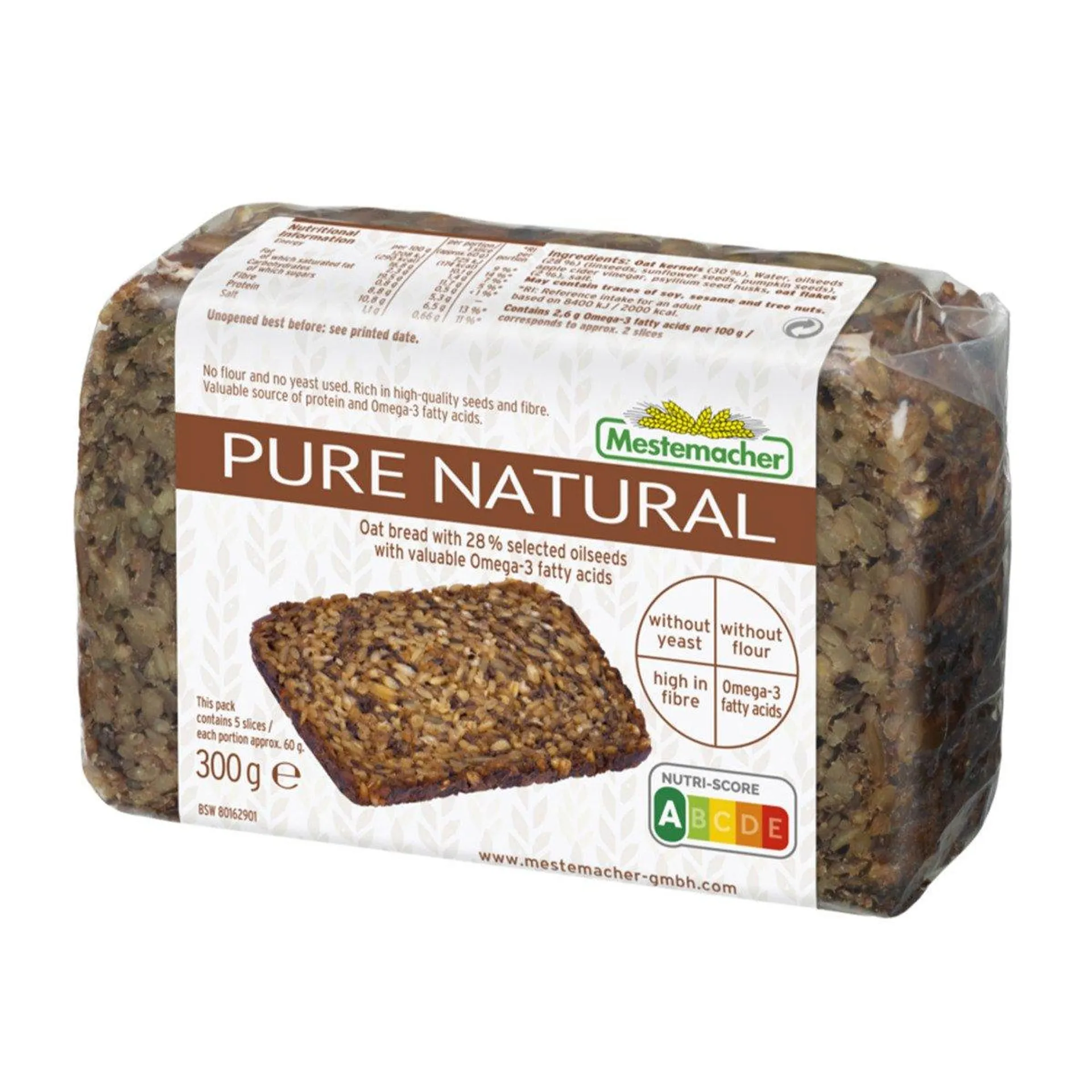 Mestemacher Pure Natural Oat Bread 300 g