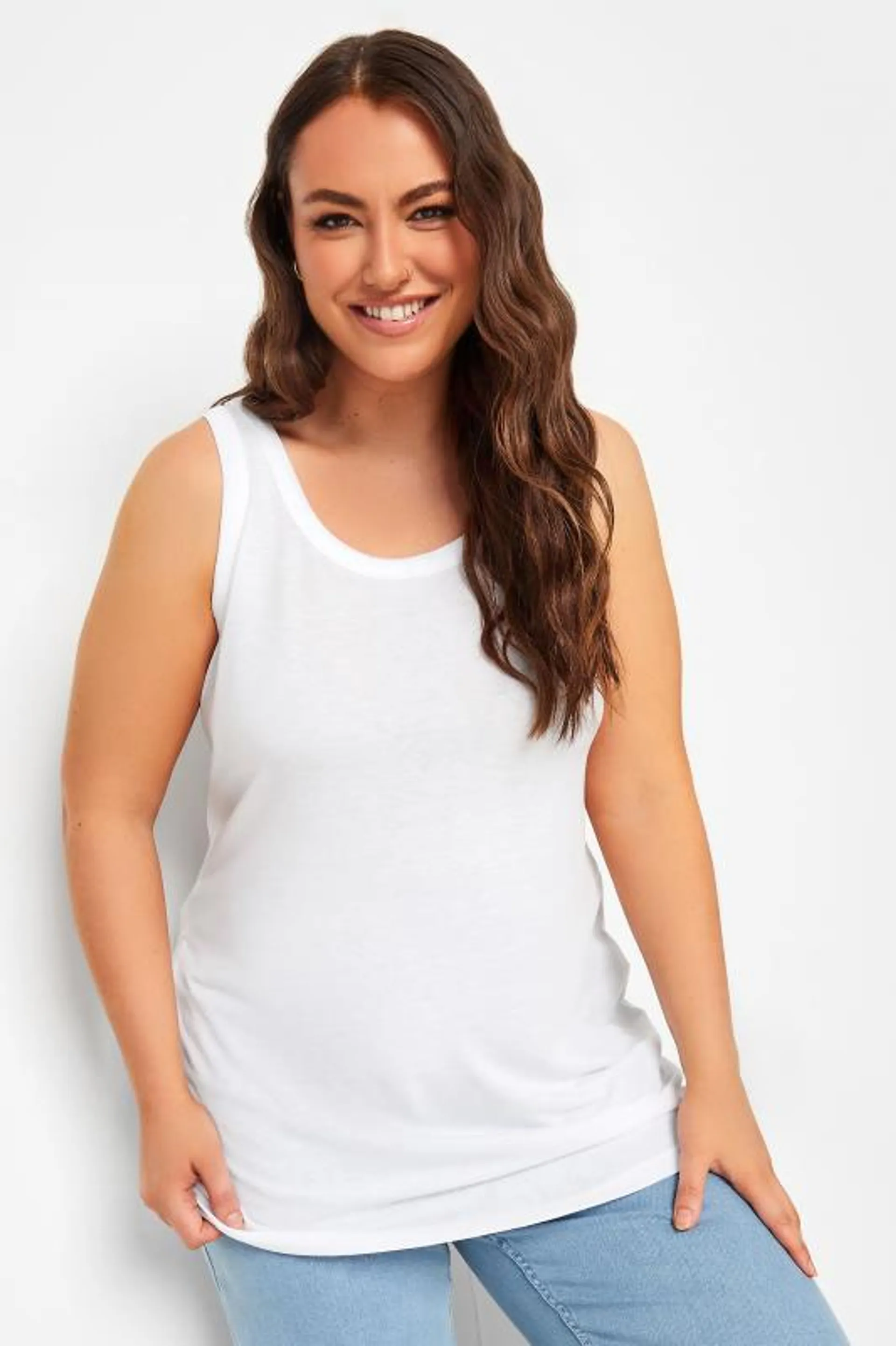 YOURS Curve White Vest Top