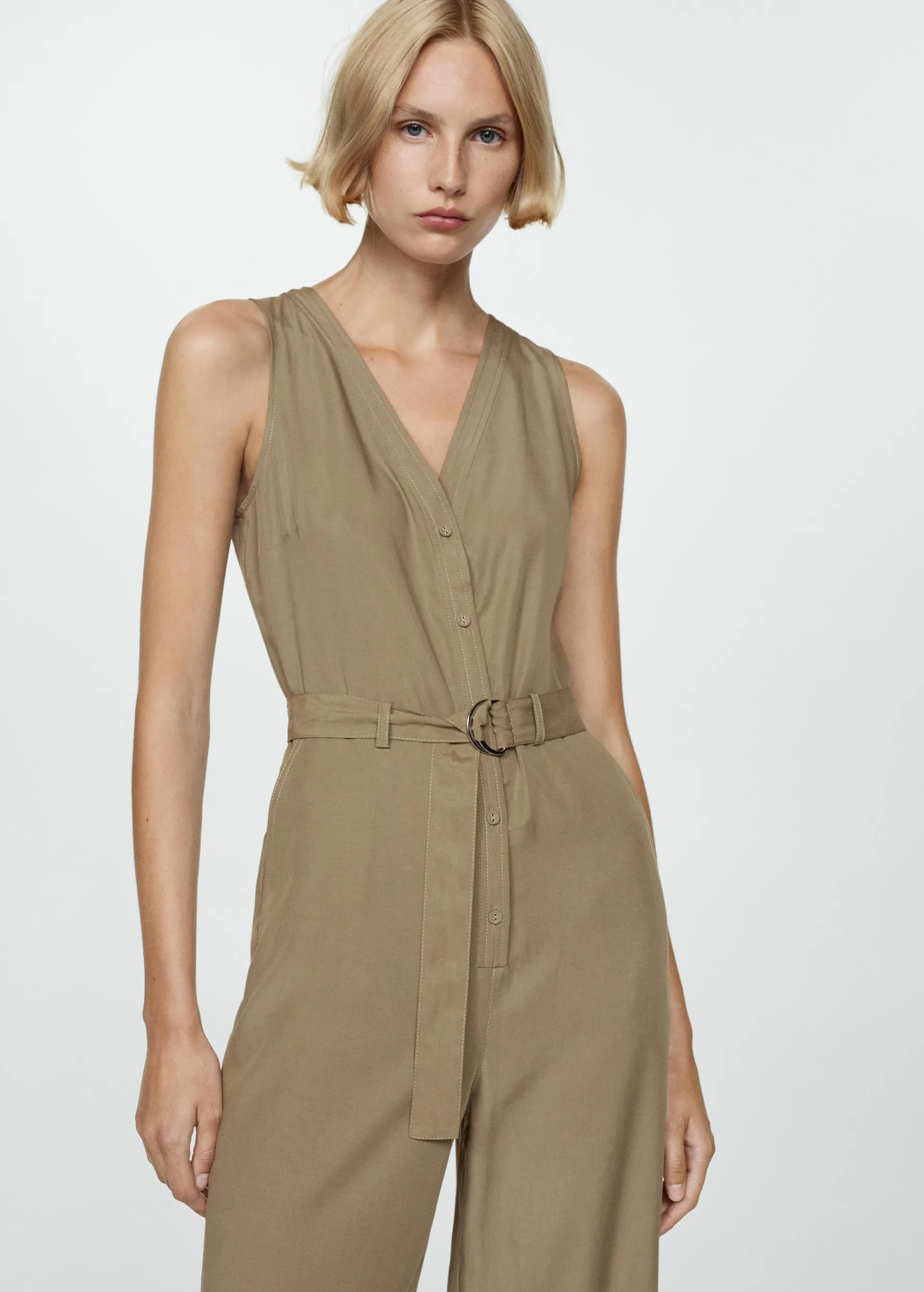 Lyocell jumpsuit with belt