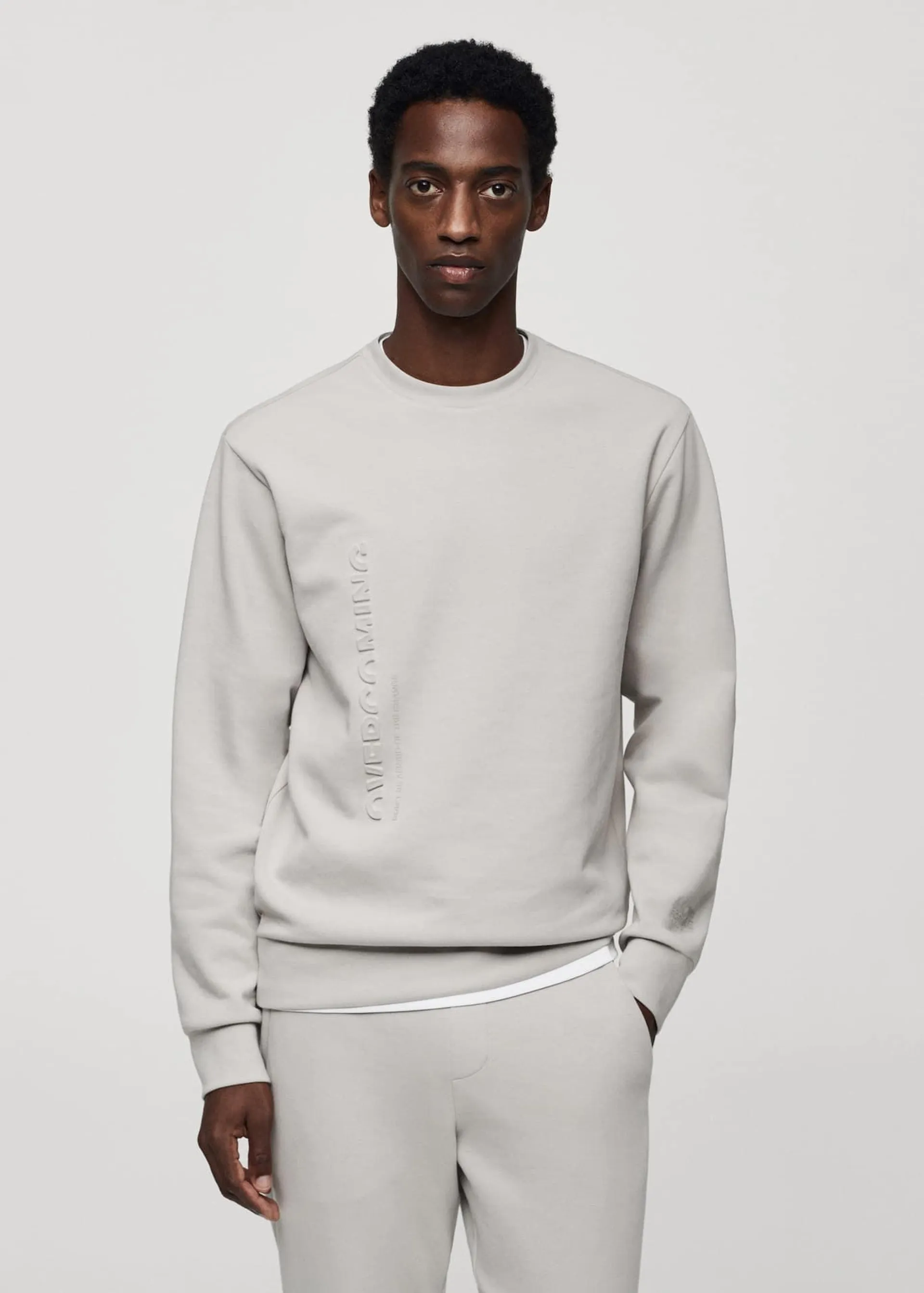 Technical-fabric message sweatshirt