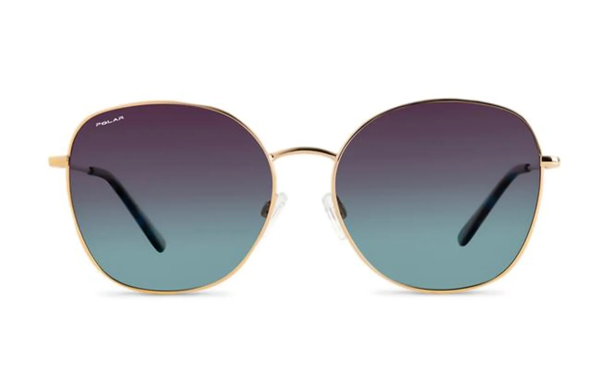 Women Oval Shiny Gold Sunglass