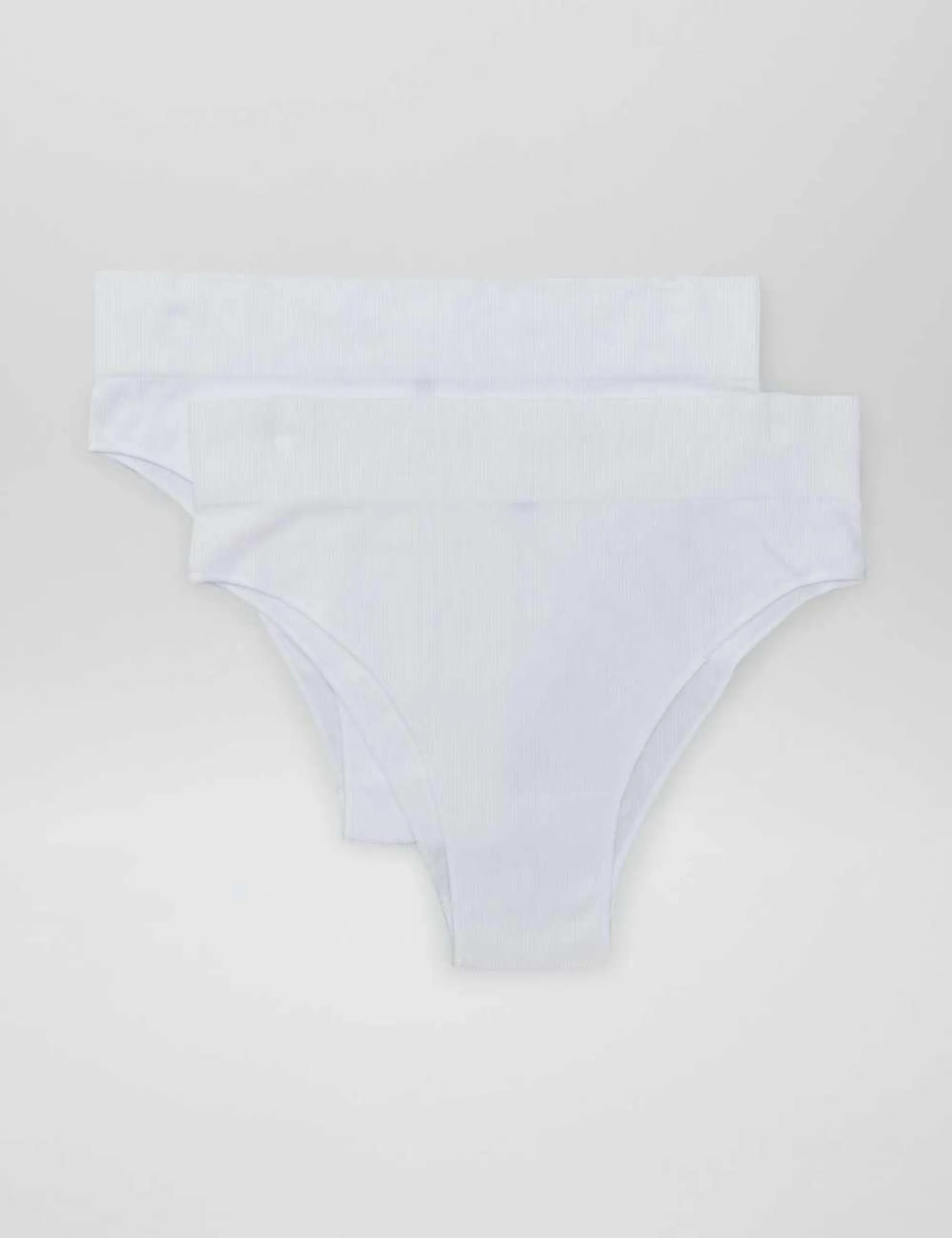 Pack of 2 pairs of seamless ribbed tanga briefs