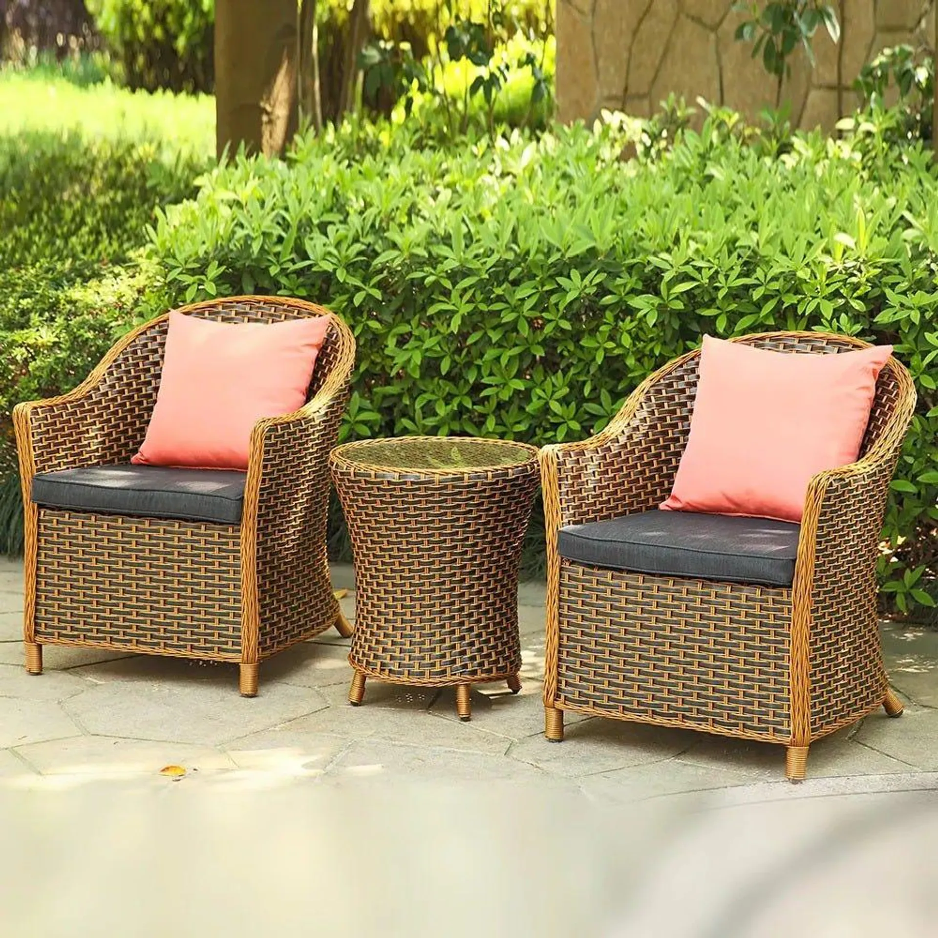 Venus Rattan 2-Seater Coffee Set with Table