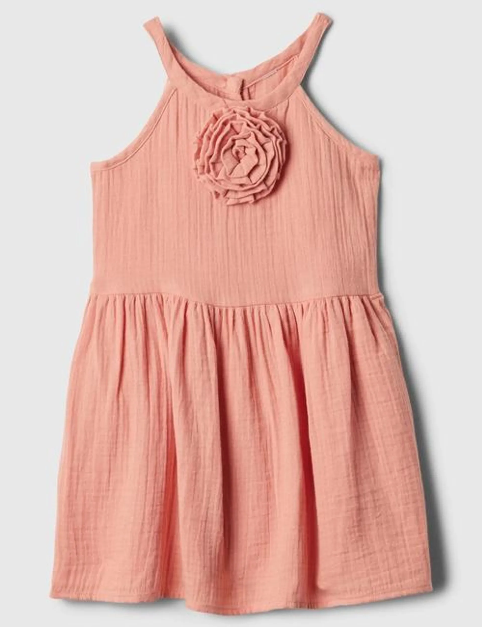 babyGap Gauze Sleeveless Rosette Dress