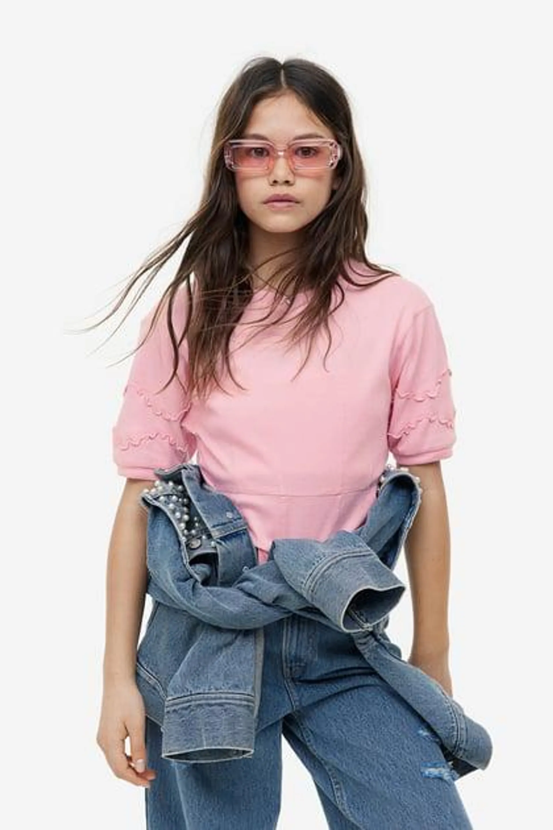 Corset-style jersey top