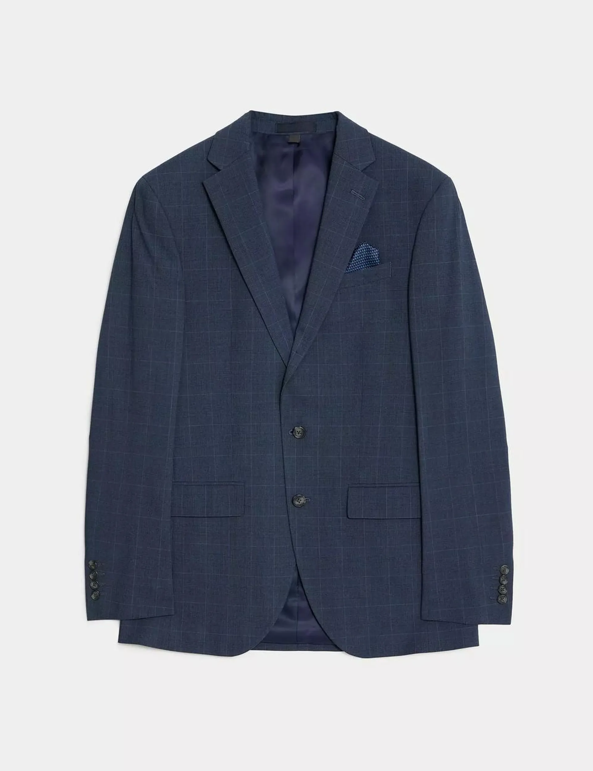 Slim Fit Prince of Wales Check Suit Jacket