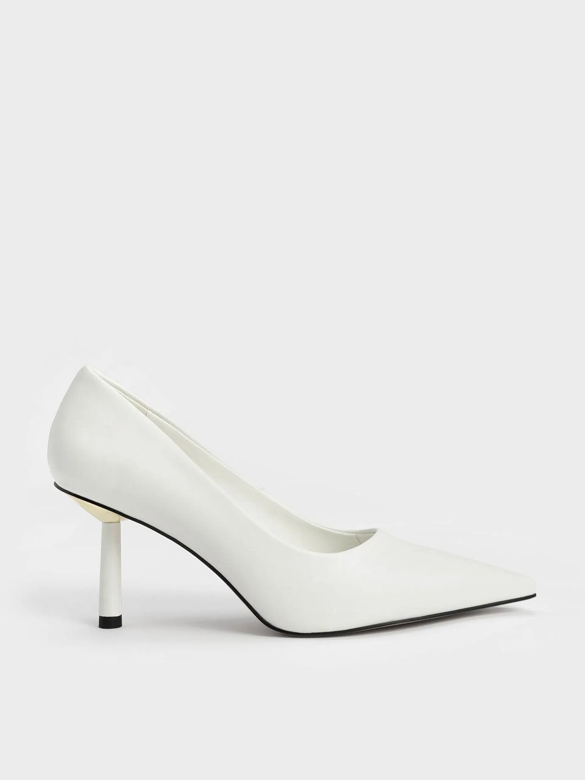 Pointed-Toe Cylindrical Heel Pumps - Chalk