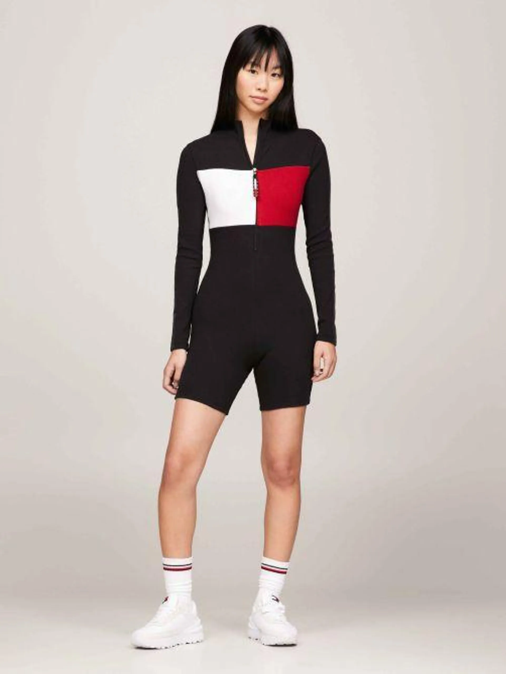 Tommy Remastered Colour-Blocked Ribbed Long Sleeve Bodysuit