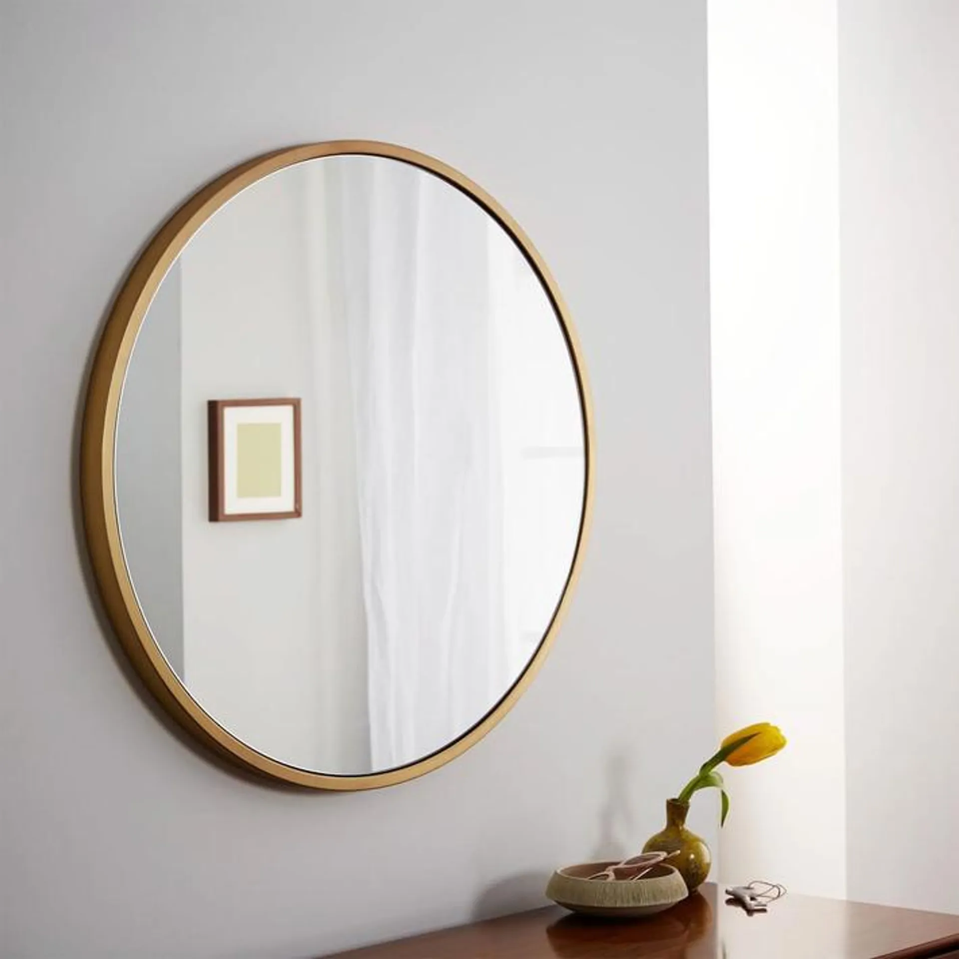 Metal Frame 76cm Round Mirror