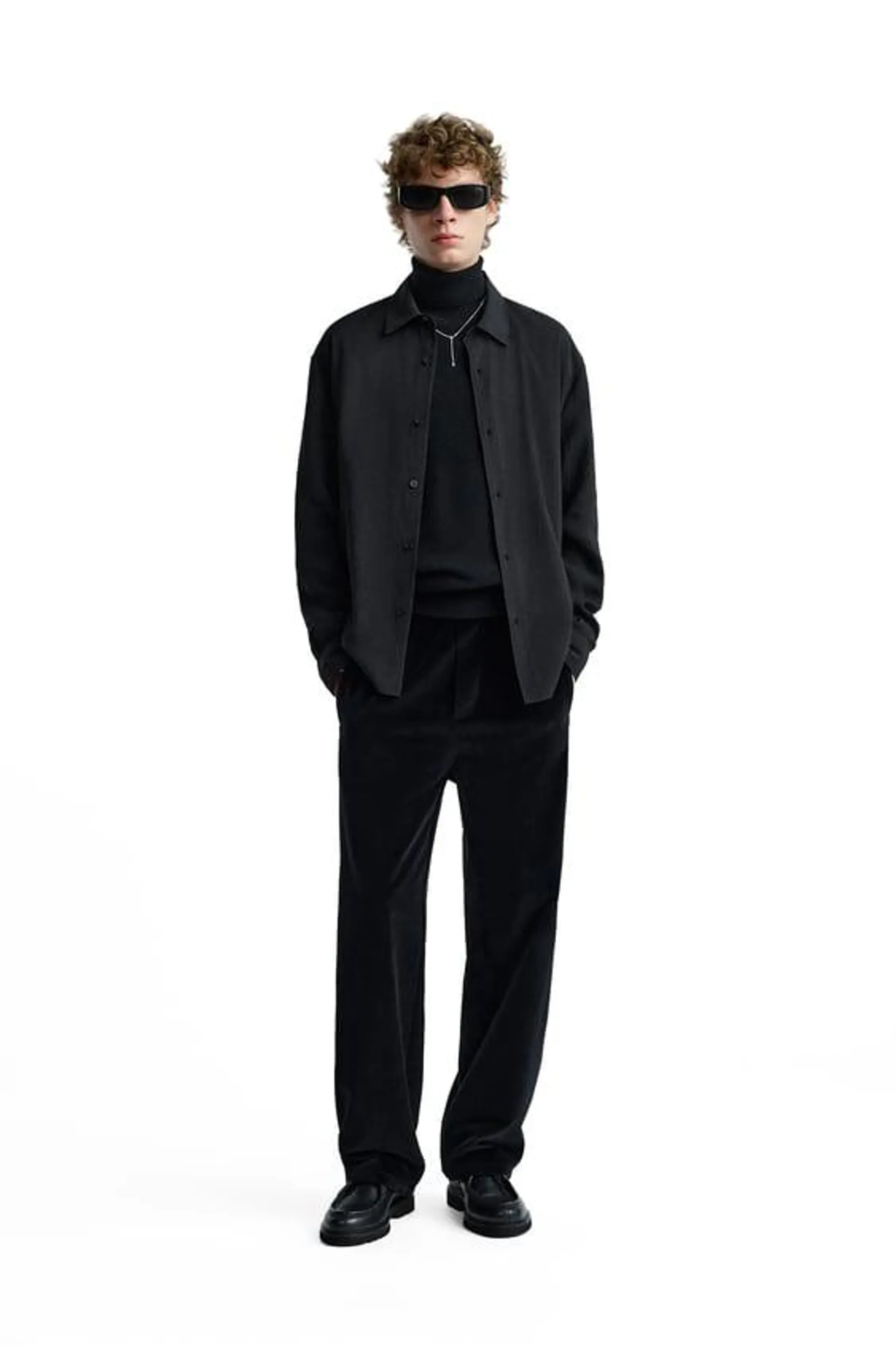 RELAXED FIT VELVET TROUSERS