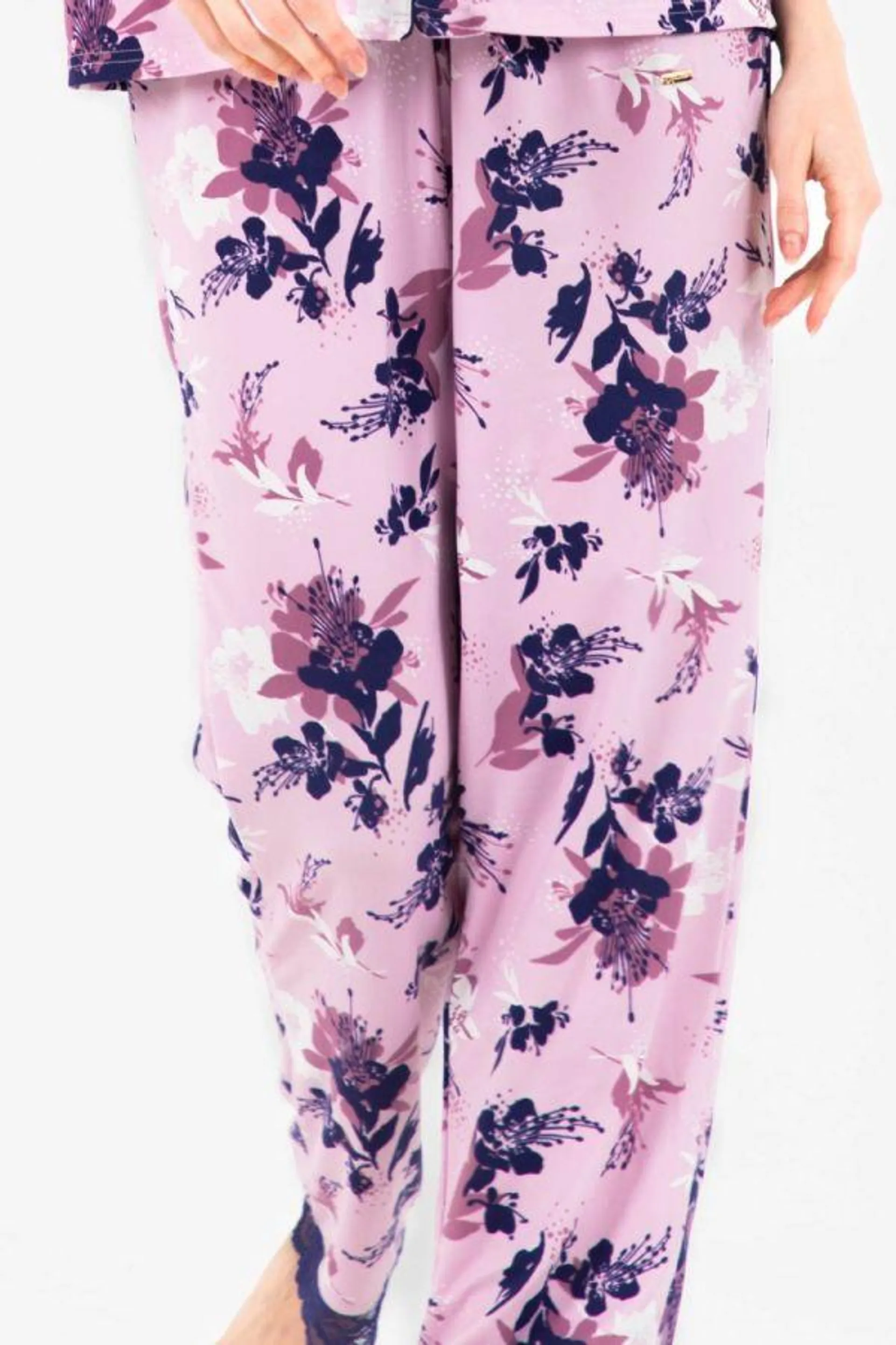 Ladies Lilac Floral Lace Pant