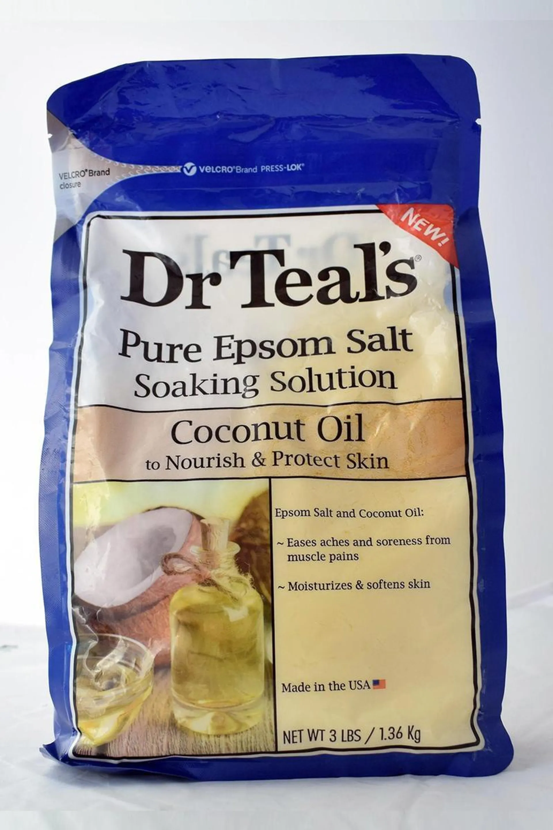 Dr. Teal's Epsom Bath Salt Soaking Solution Coconut Oil 1.36kg