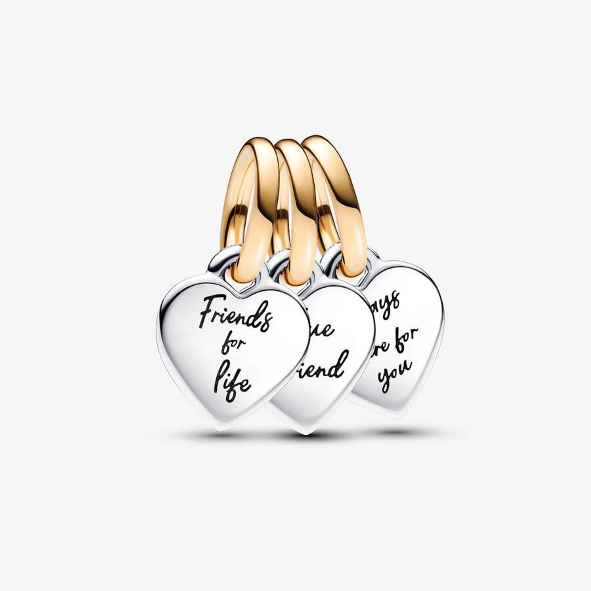 Two-tone Splittable Friendship Triple Dangle Charm