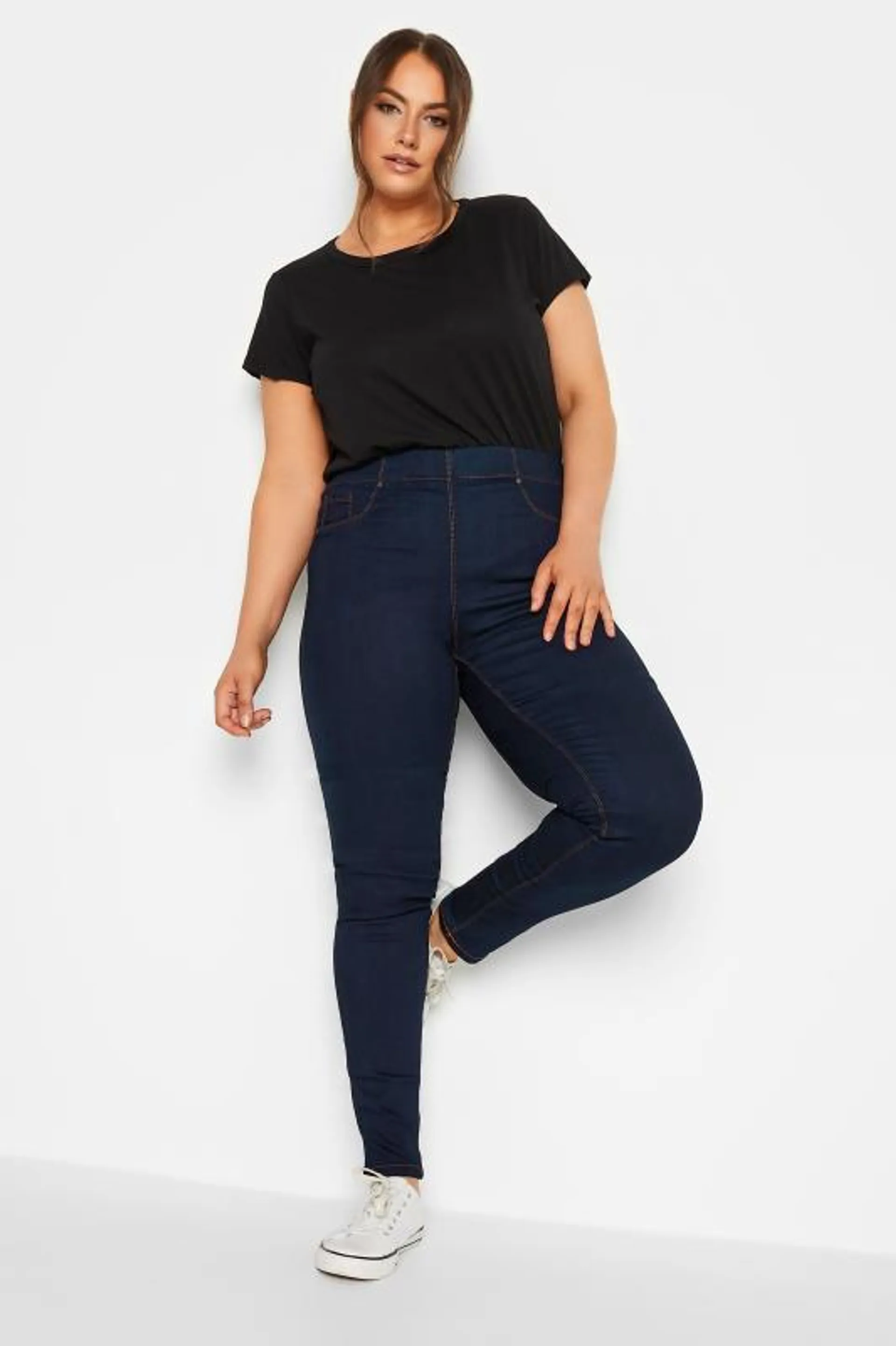YOURS FOR GOOD Curve Indigo Stretch Blue Pull On JENNY Jeggings