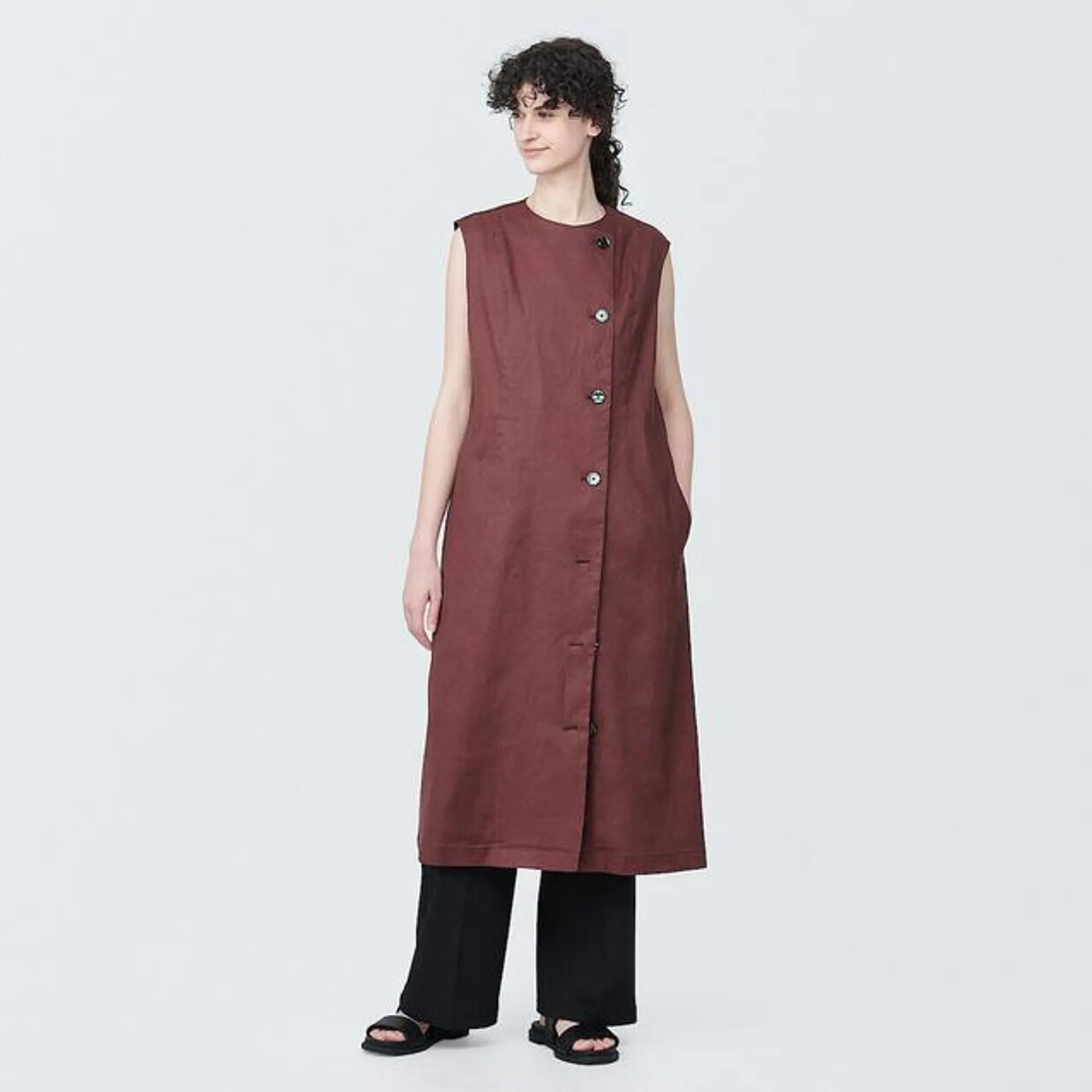 Hemp Blend Stretch Gilet Dress