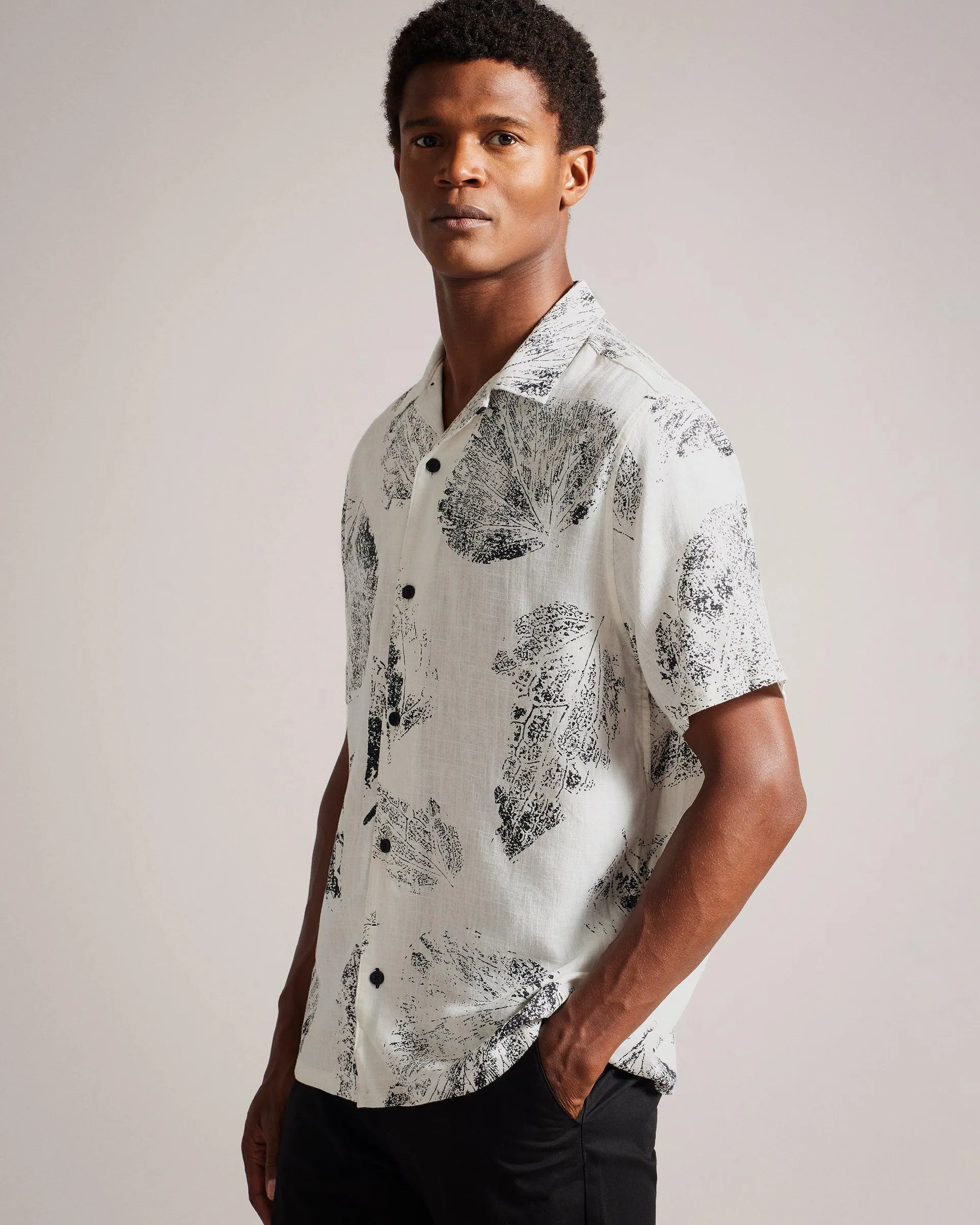 Photographic Leaf Print Shirt