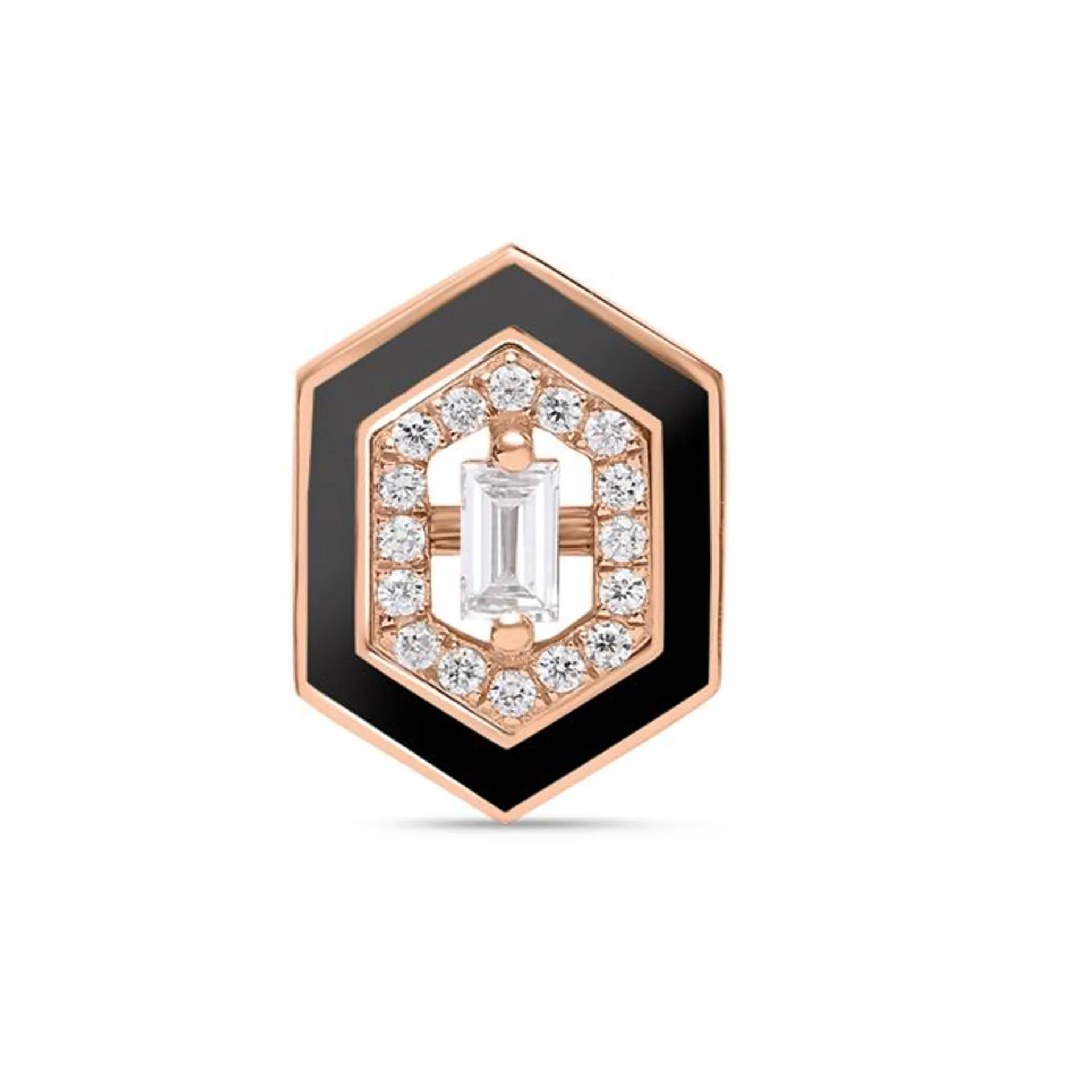 Djula Hexagonal Art Deco Diamond Half Pair Earring