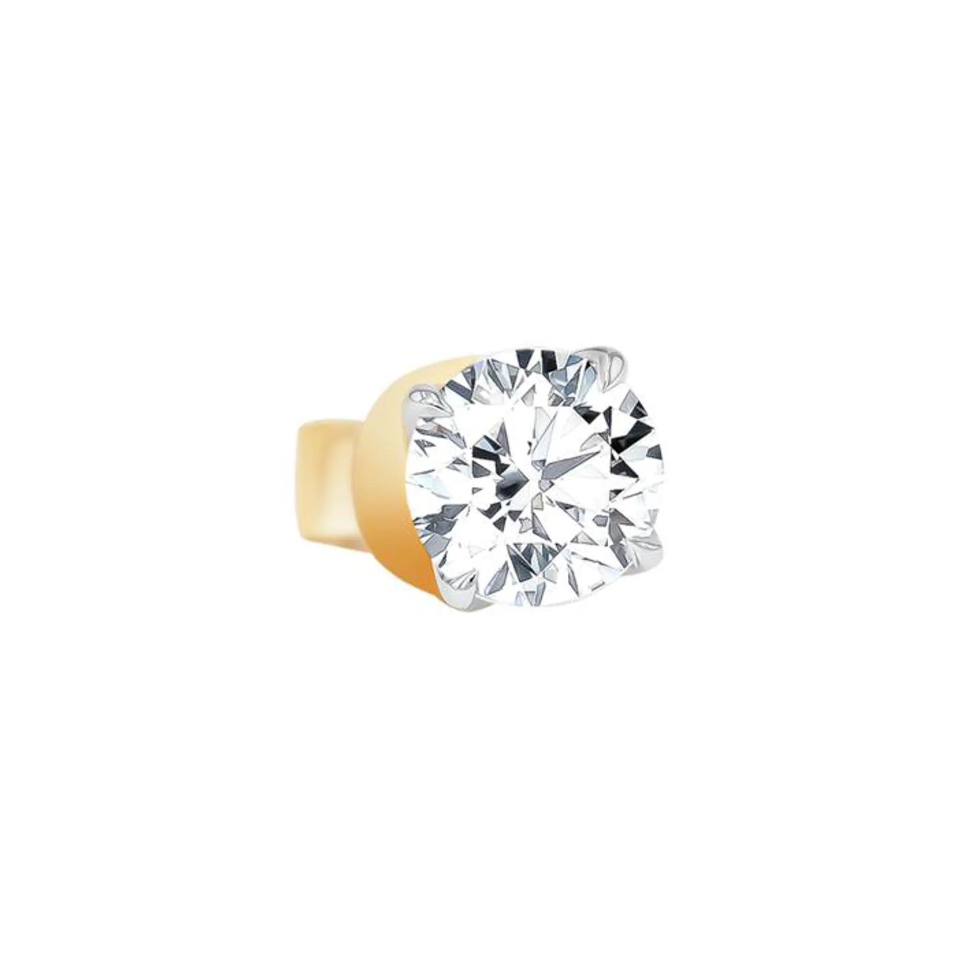 Gaia Solitaire 1 Carat Diamond Stud Earrings in 18K Yellow Gold