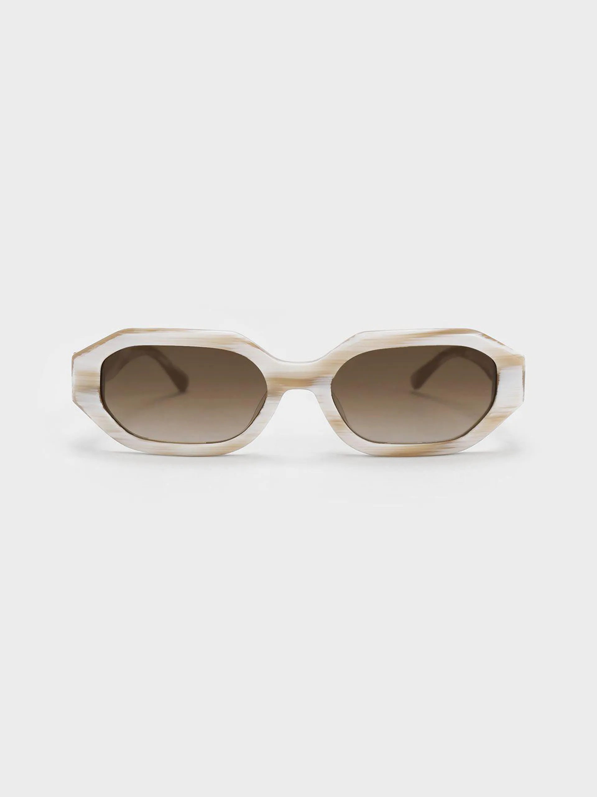 Gabine Recycled Acetate Oval Sunglasses - Cream
