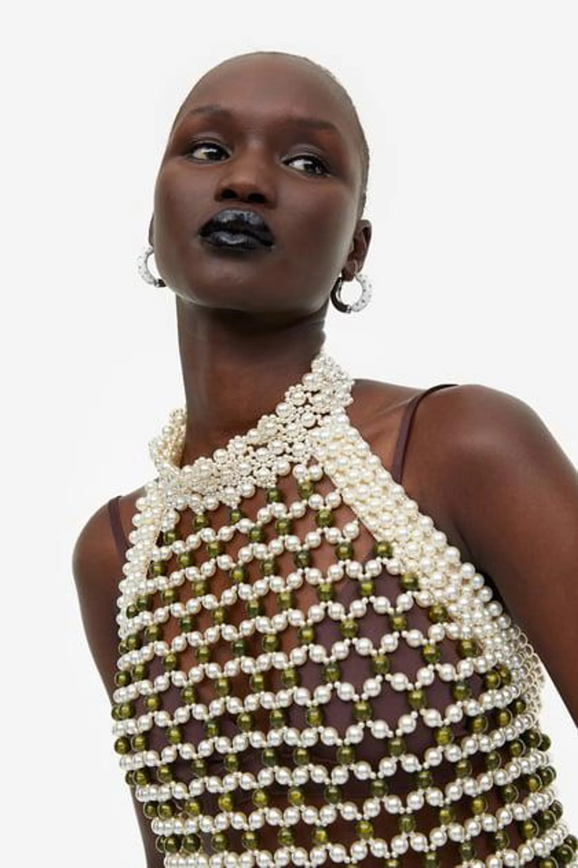 Beaded halterneck top