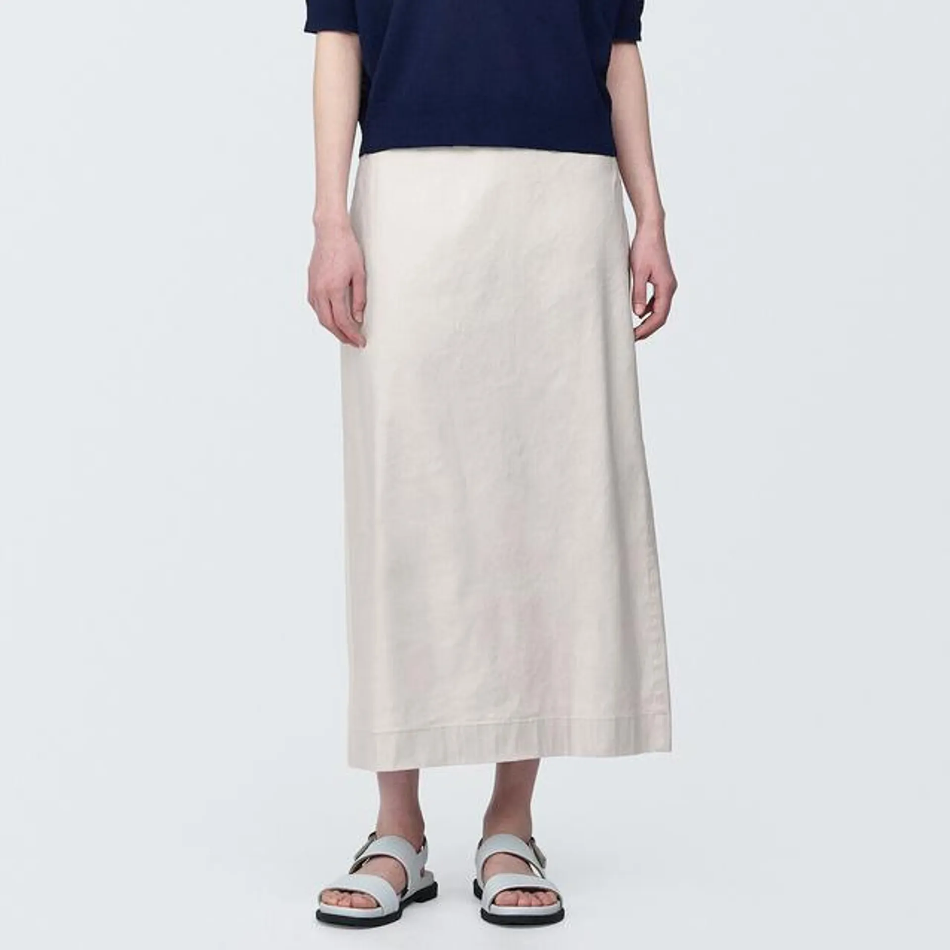 Hemp Blend Stretch Straight Skirt