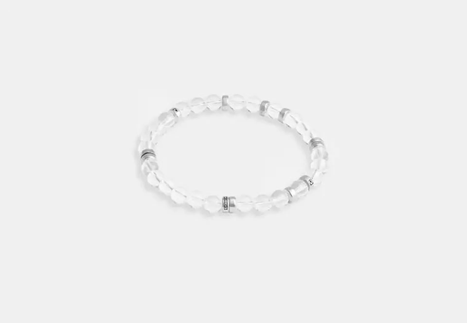 Clear Quartz Beaded Disk Bracelet