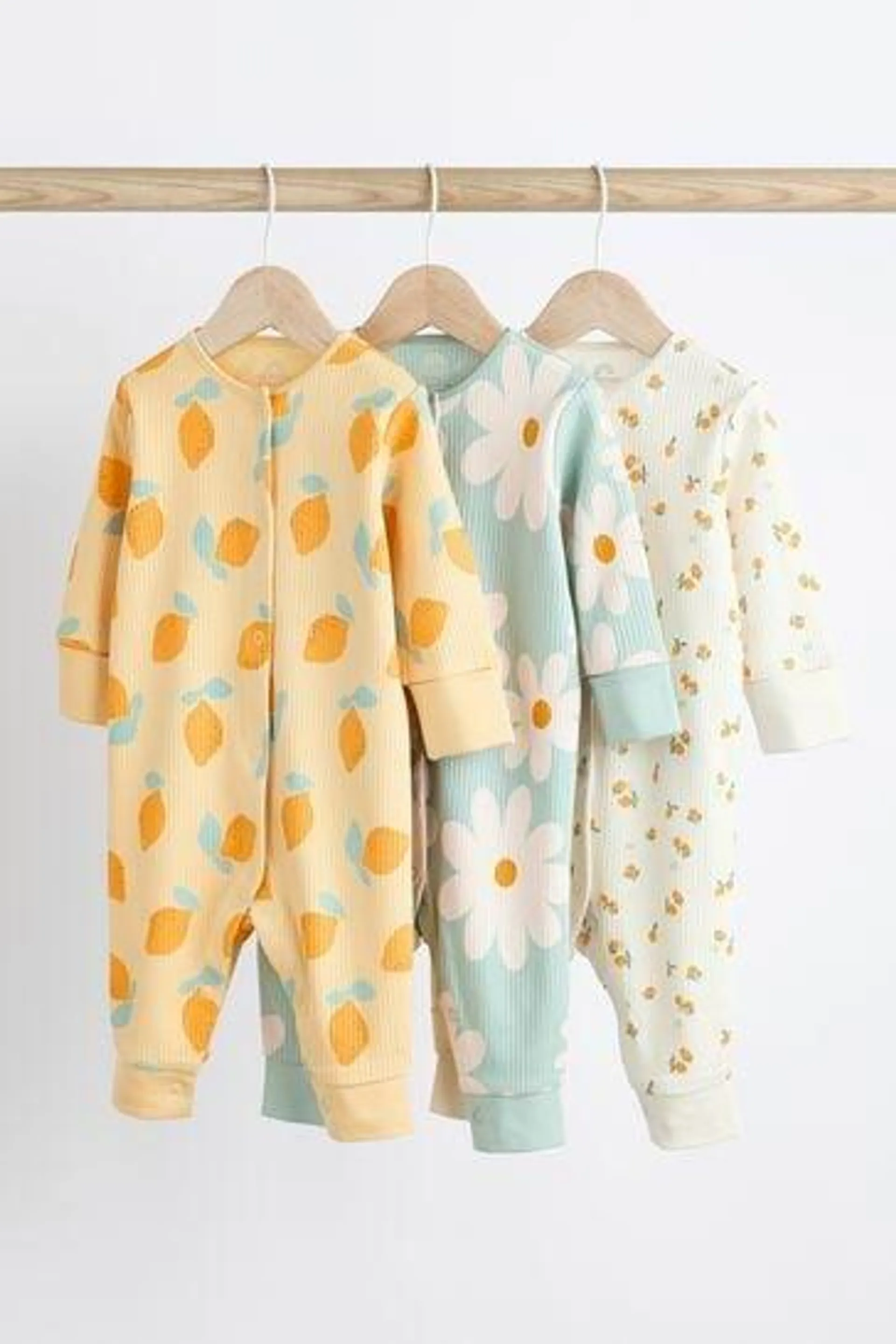 Baby Printed Footless Sleepsuits 3 Pack (0mths-3yrs)